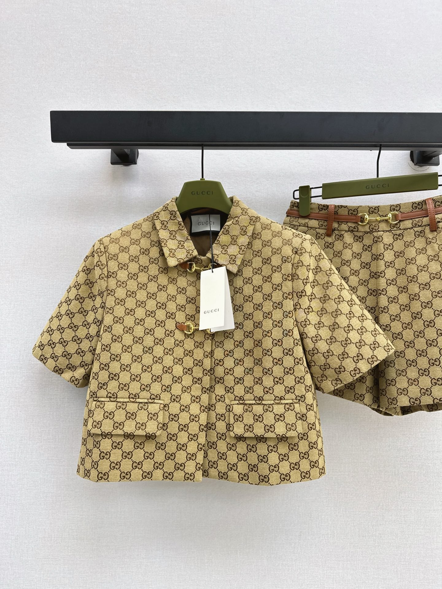 Guc 25ss jacquard short sleeve suit