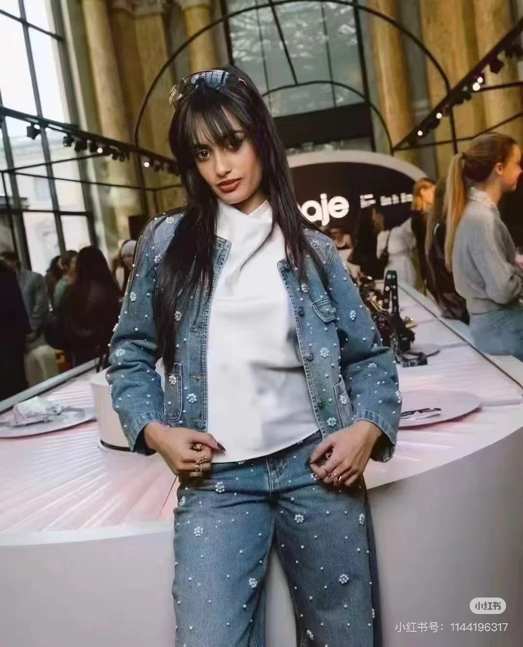 MAJ 25ss beaded jeans