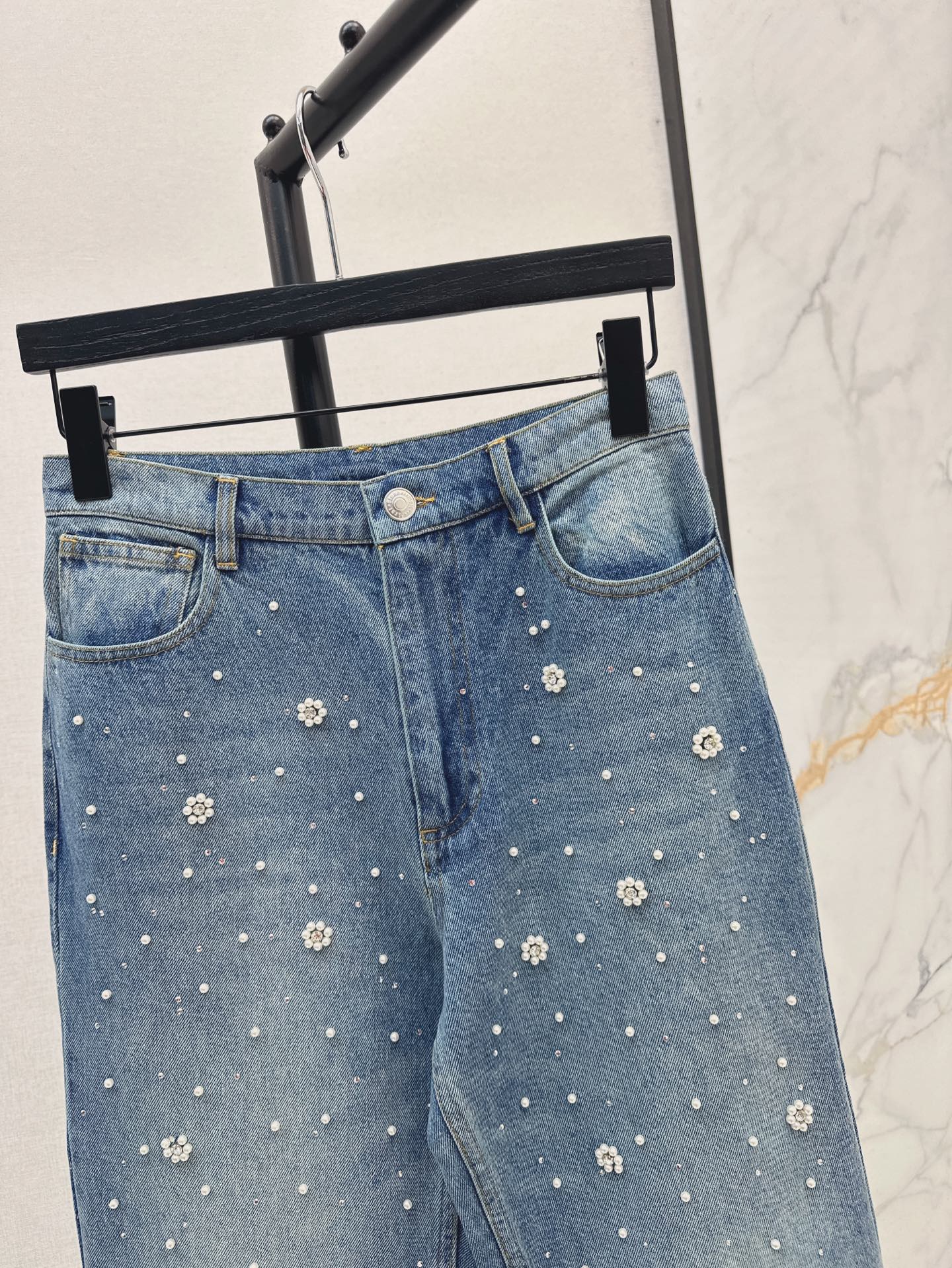 MAJ 25ss beaded jeans