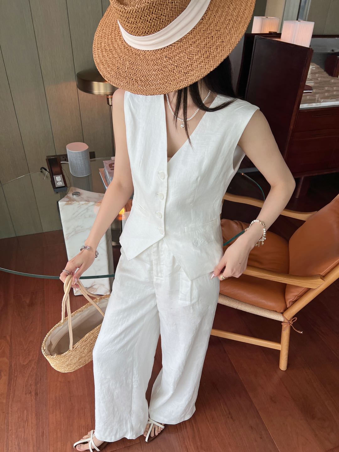 Loro pi 25ss linen vest