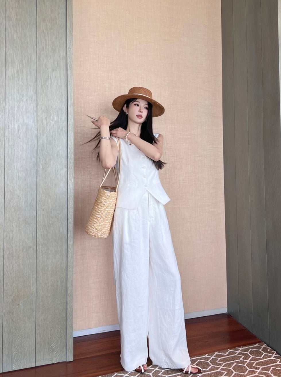 Loro pi 25ss linen vest