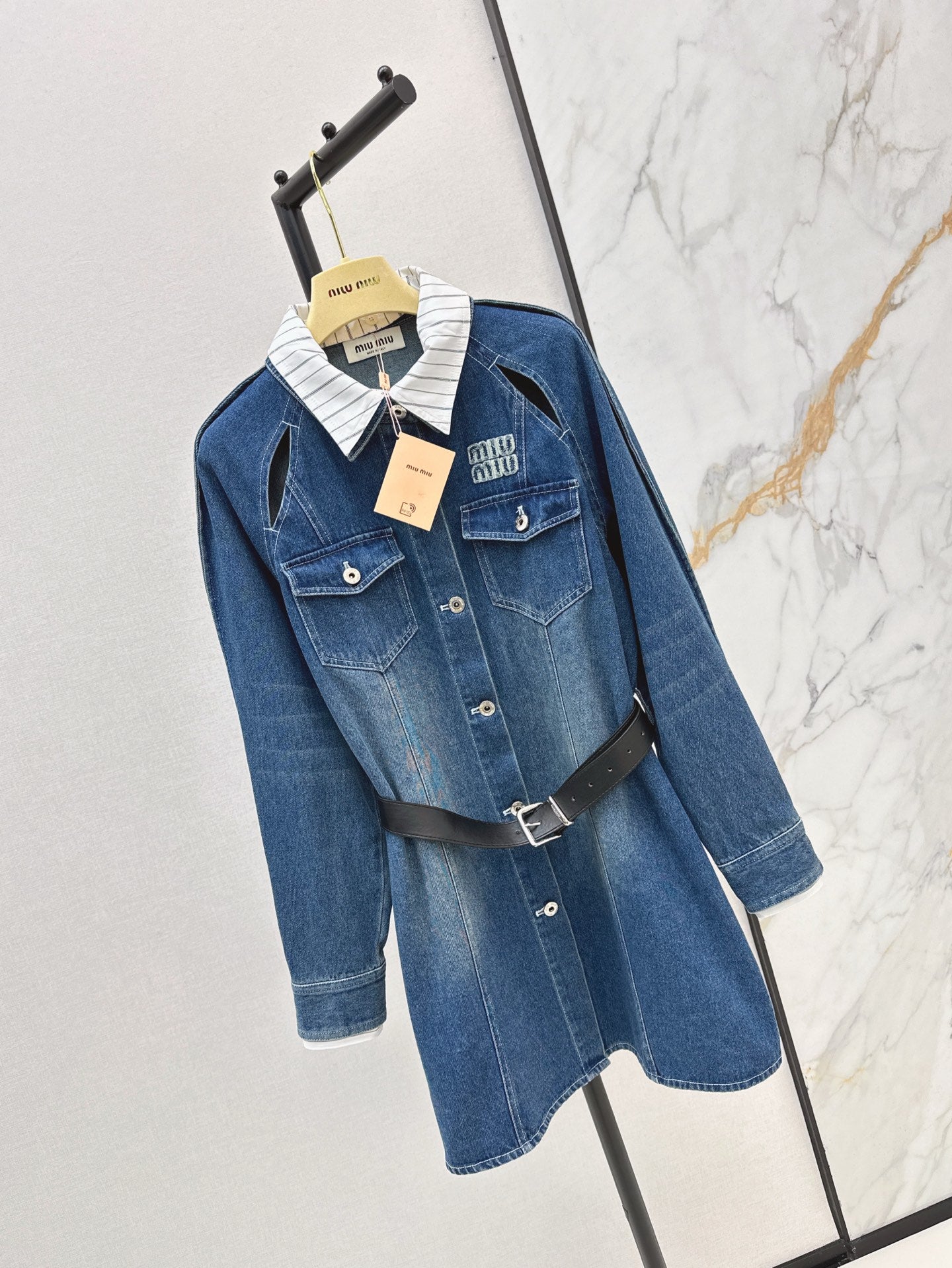 miu 25ss denim shirt dress