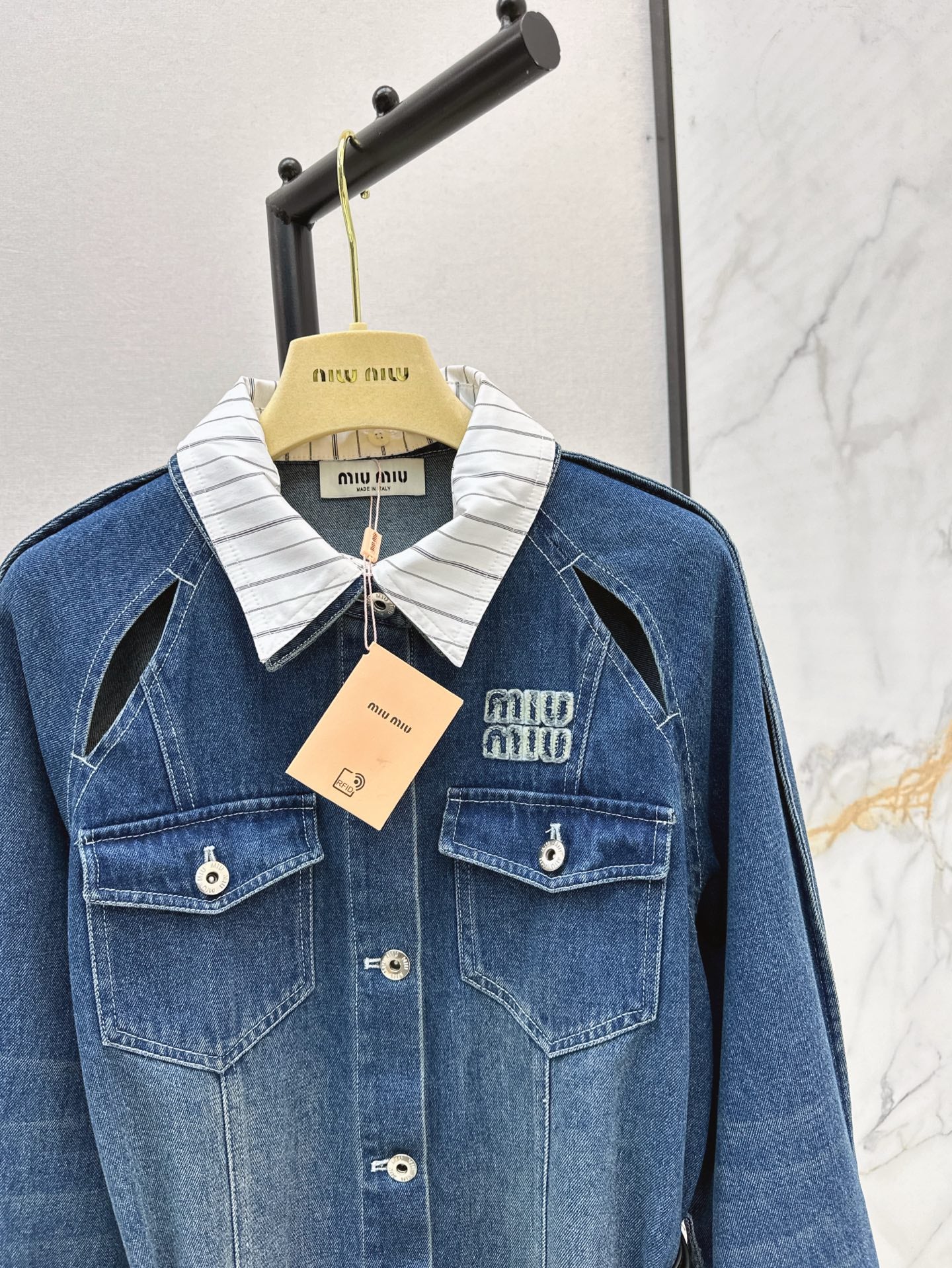 miu 25ss denim shirt dress