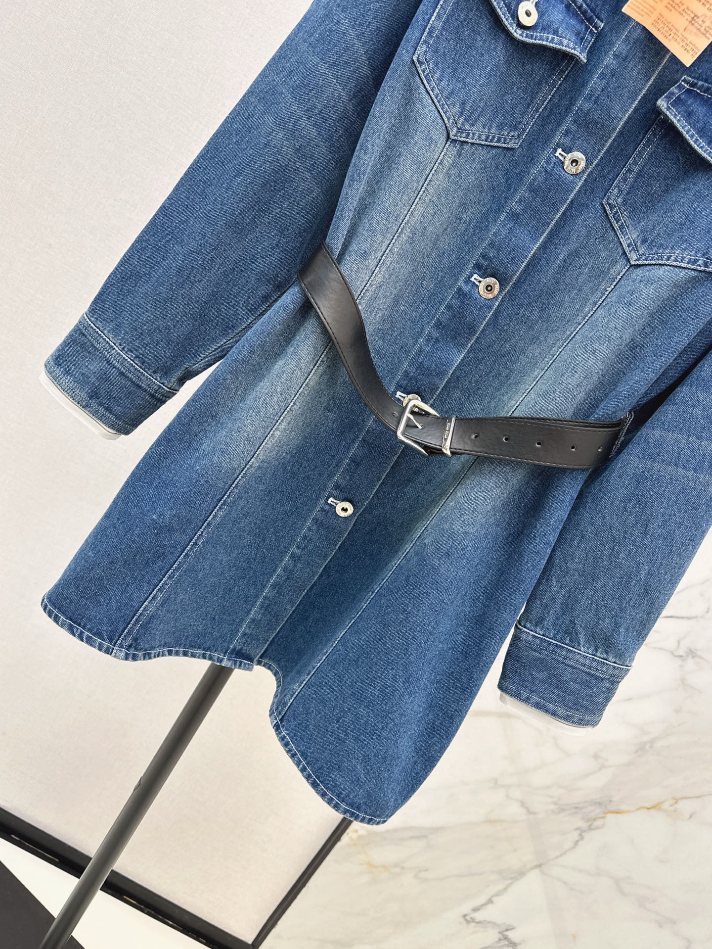 miu 25ss denim shirt dress