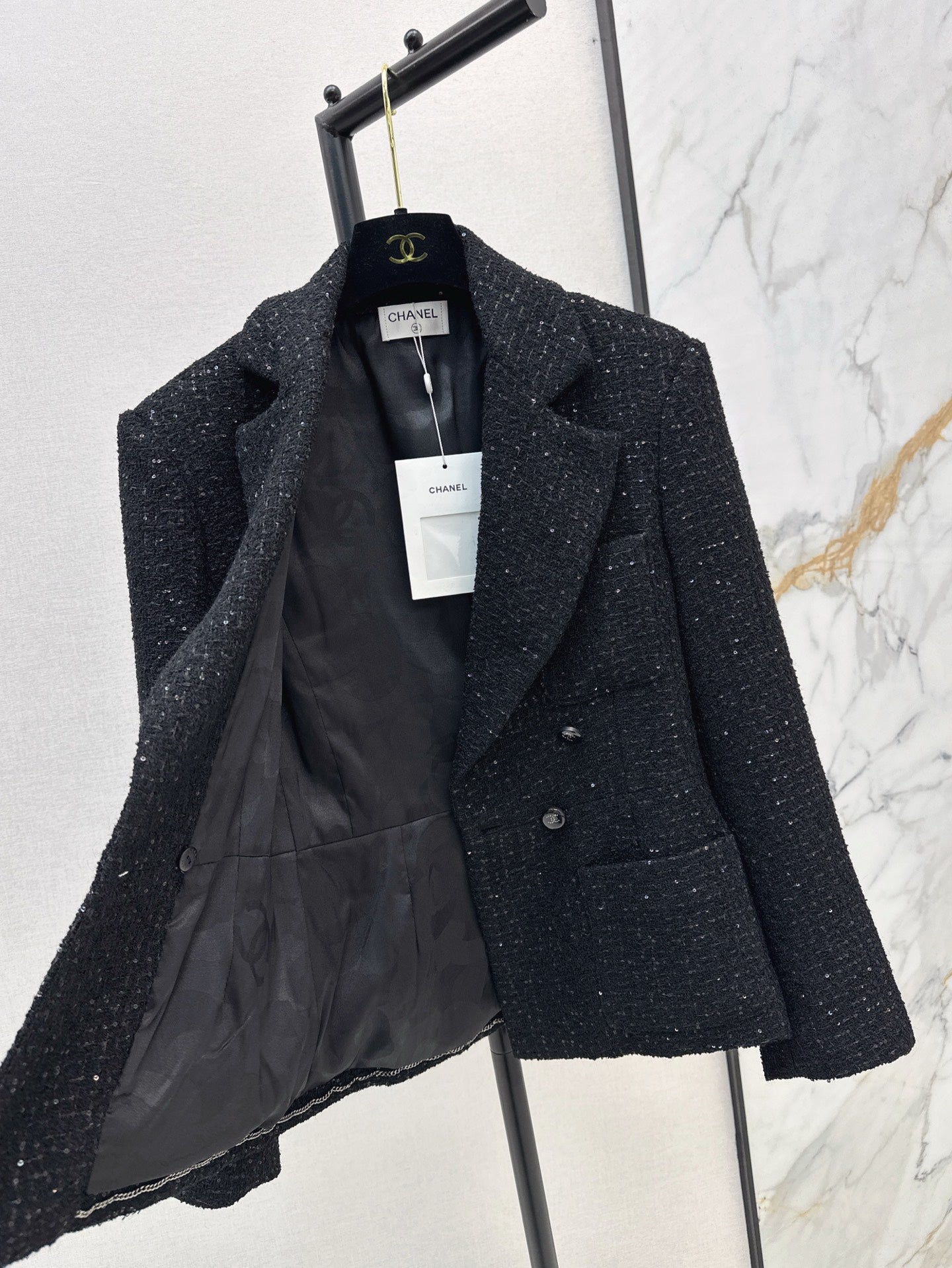 Chan 25ss rhinestone blazer
