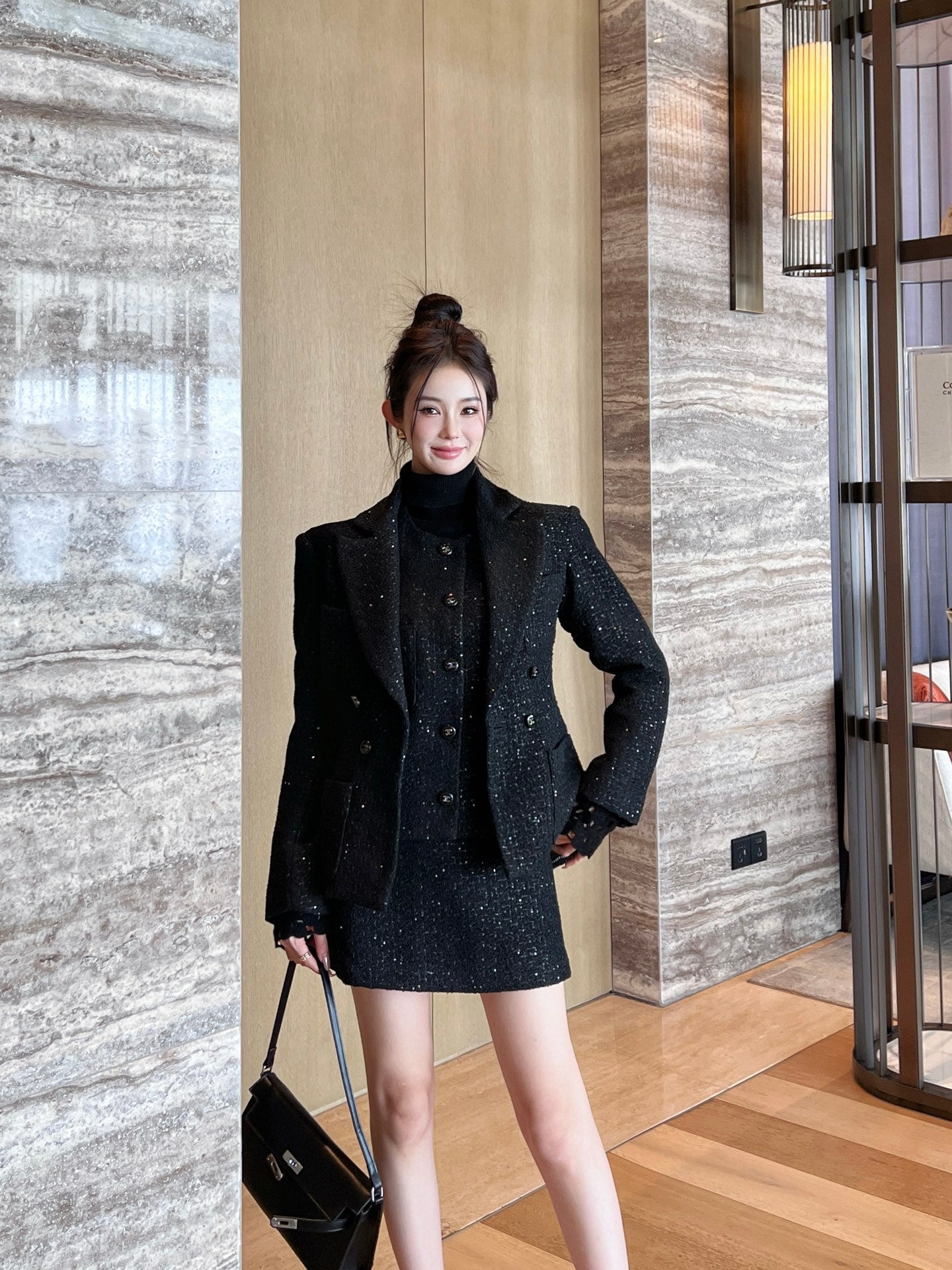Chan 25ss rhinestone blazer