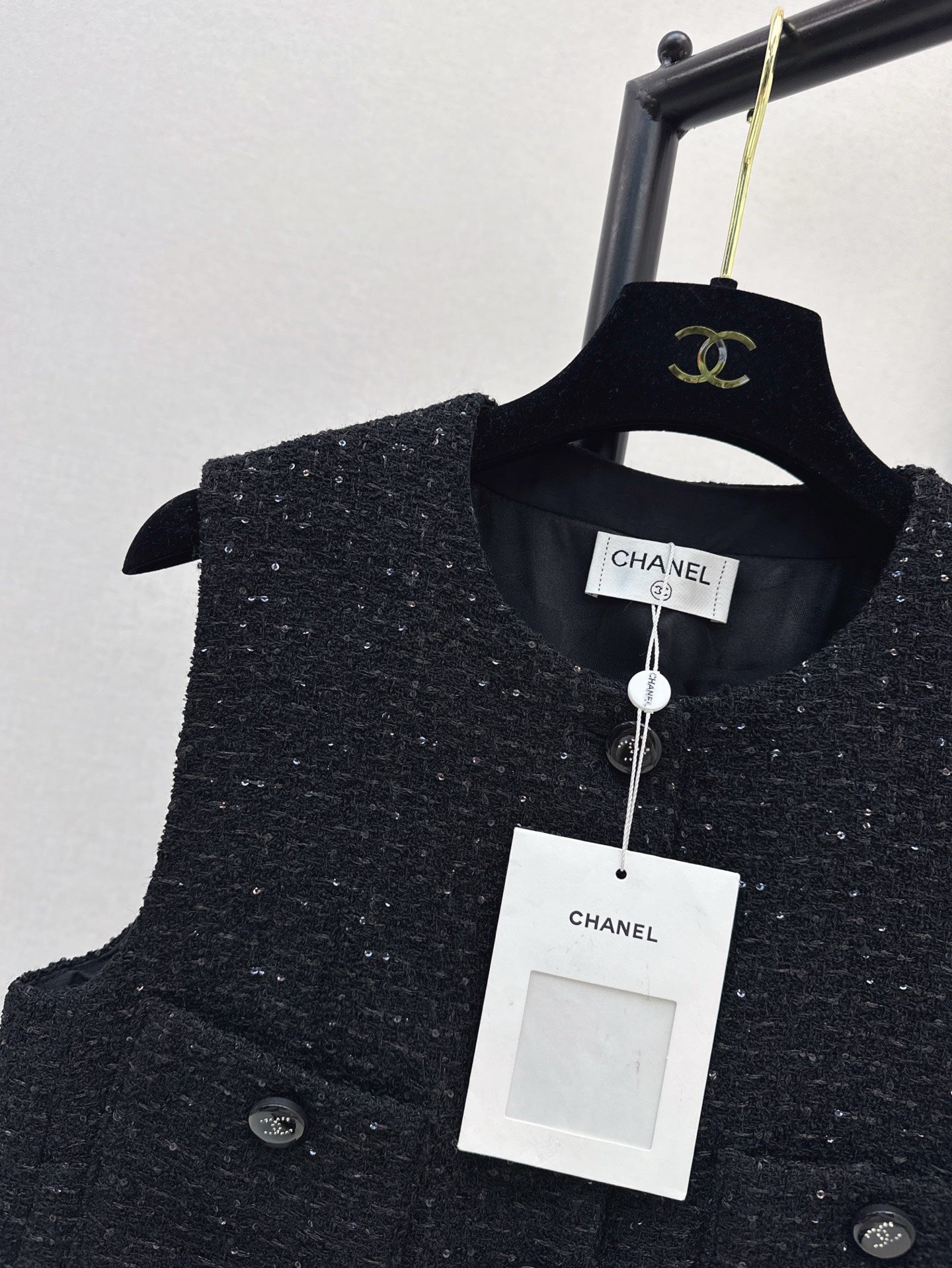 Chan 25ss rhinestone vest