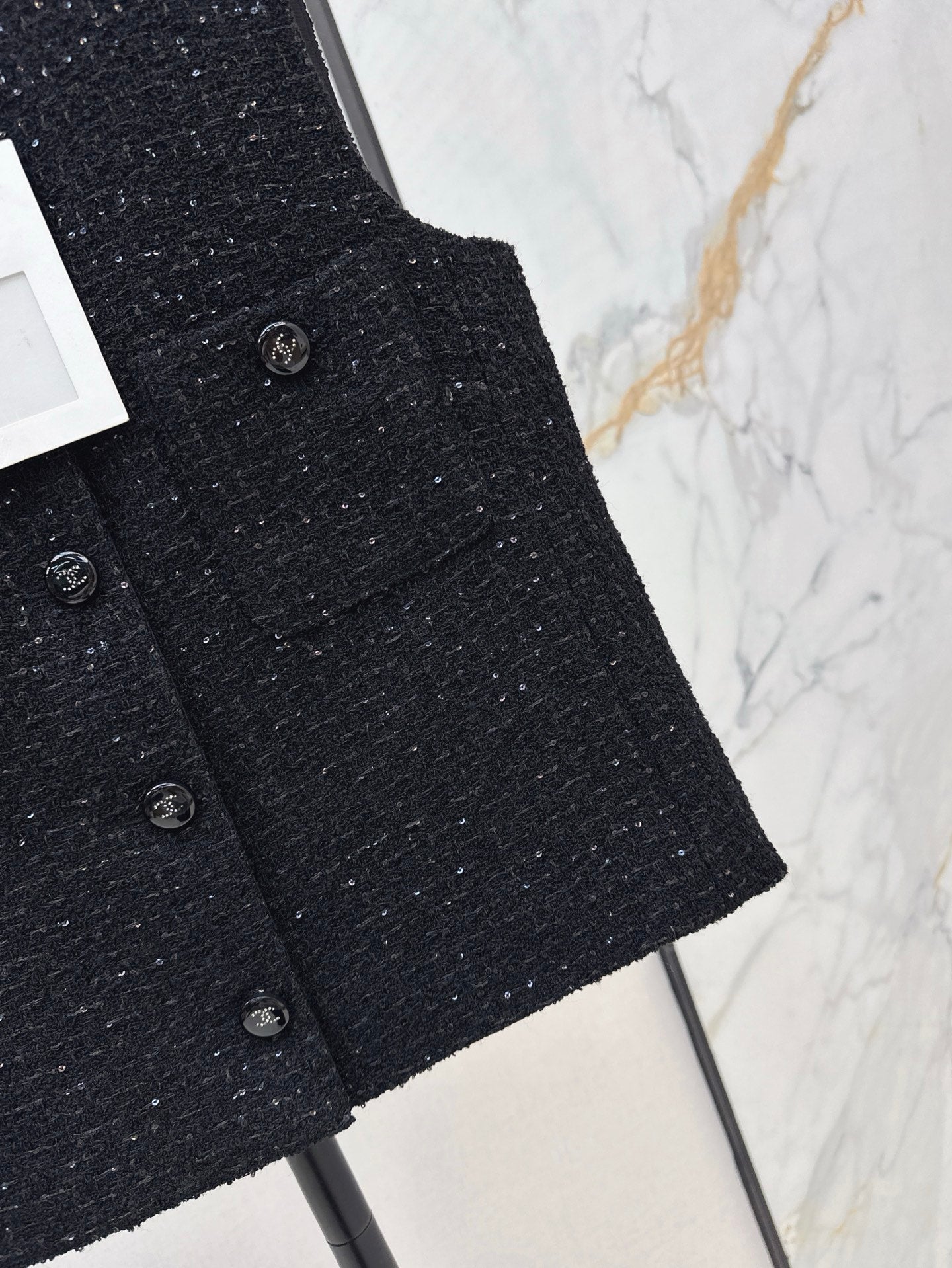Chan 25ss rhinestone vest