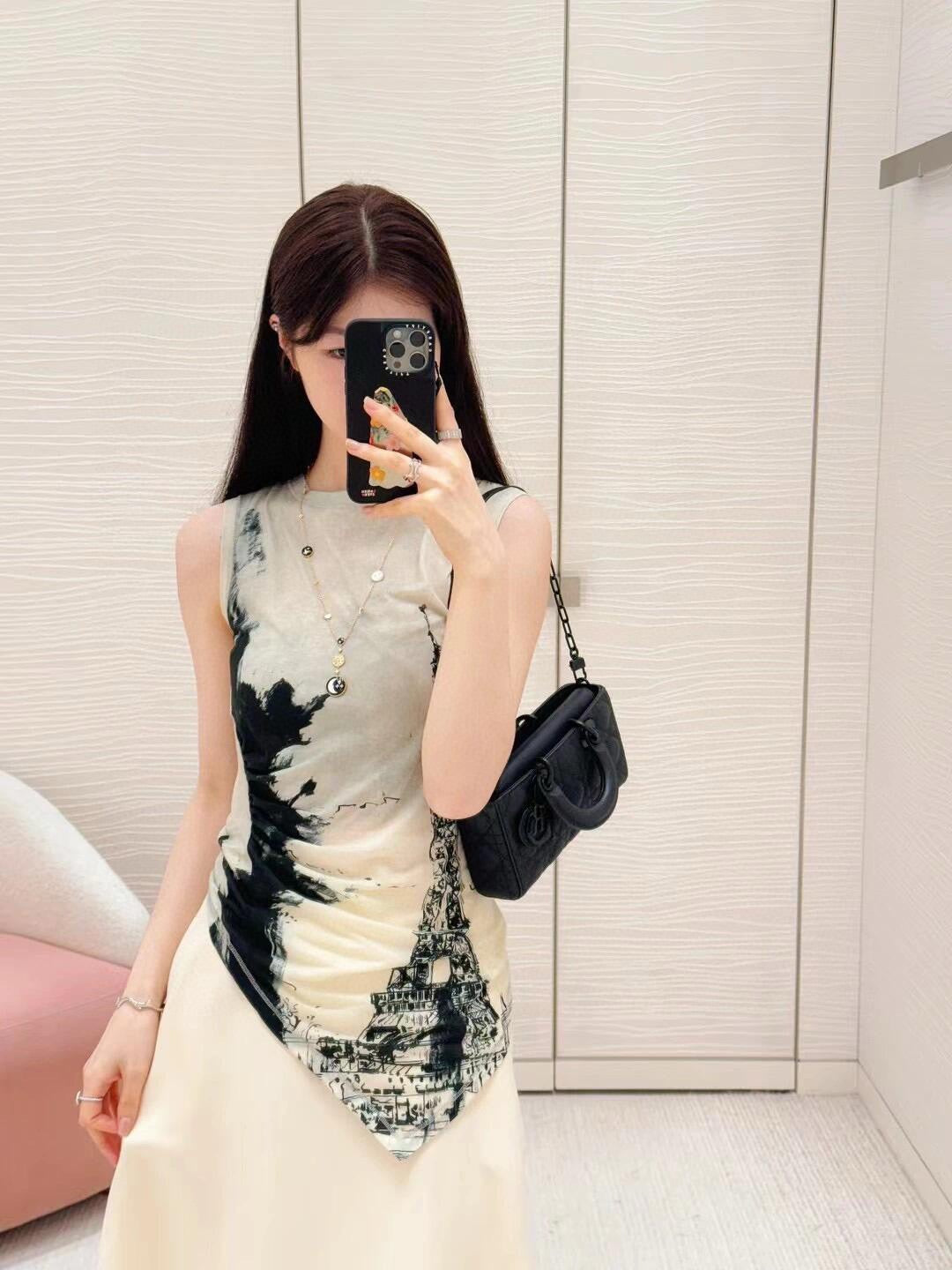 Dio 25ss printed sleeveless