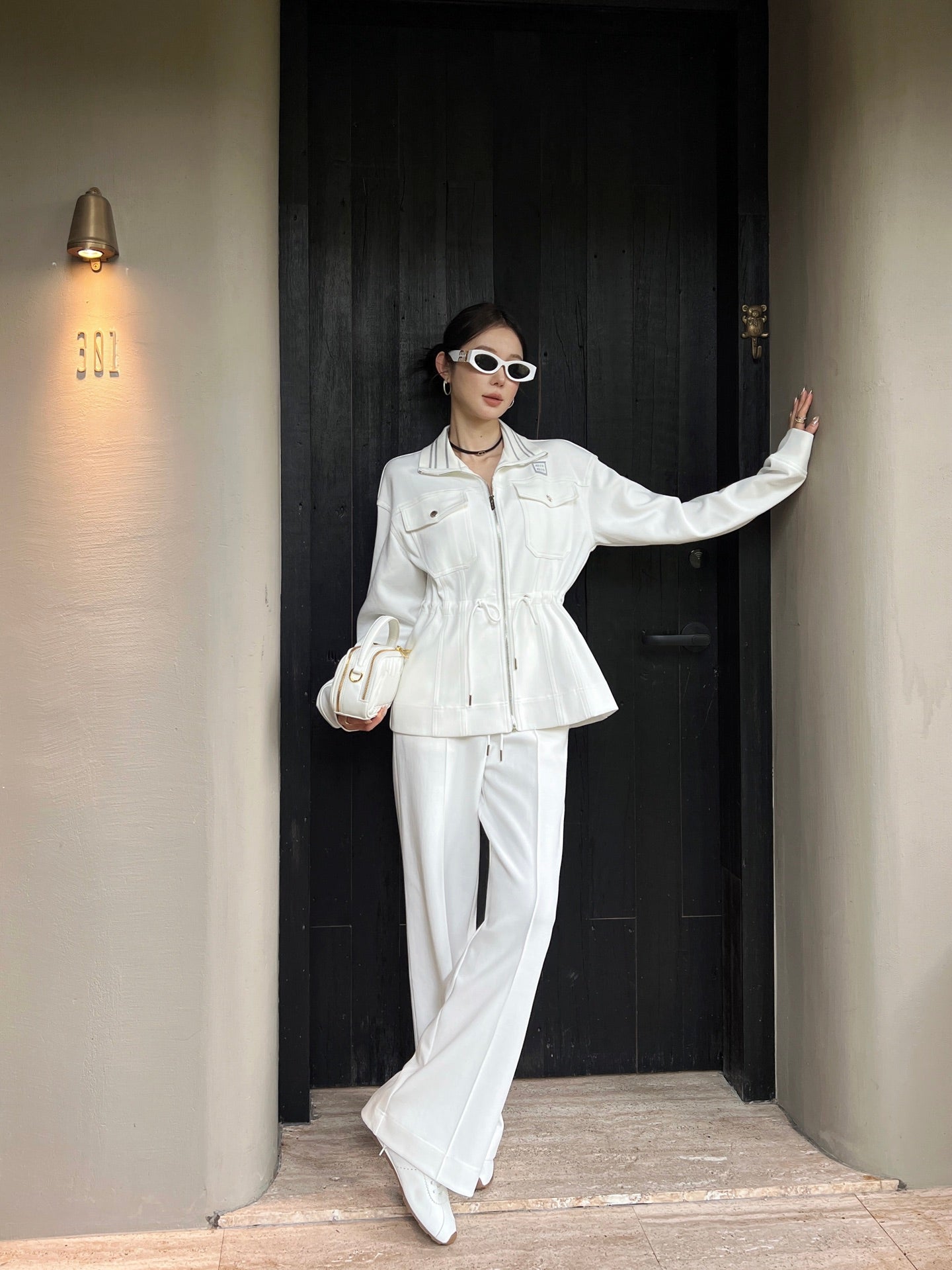 Miu 25ss drawstring tracksuit