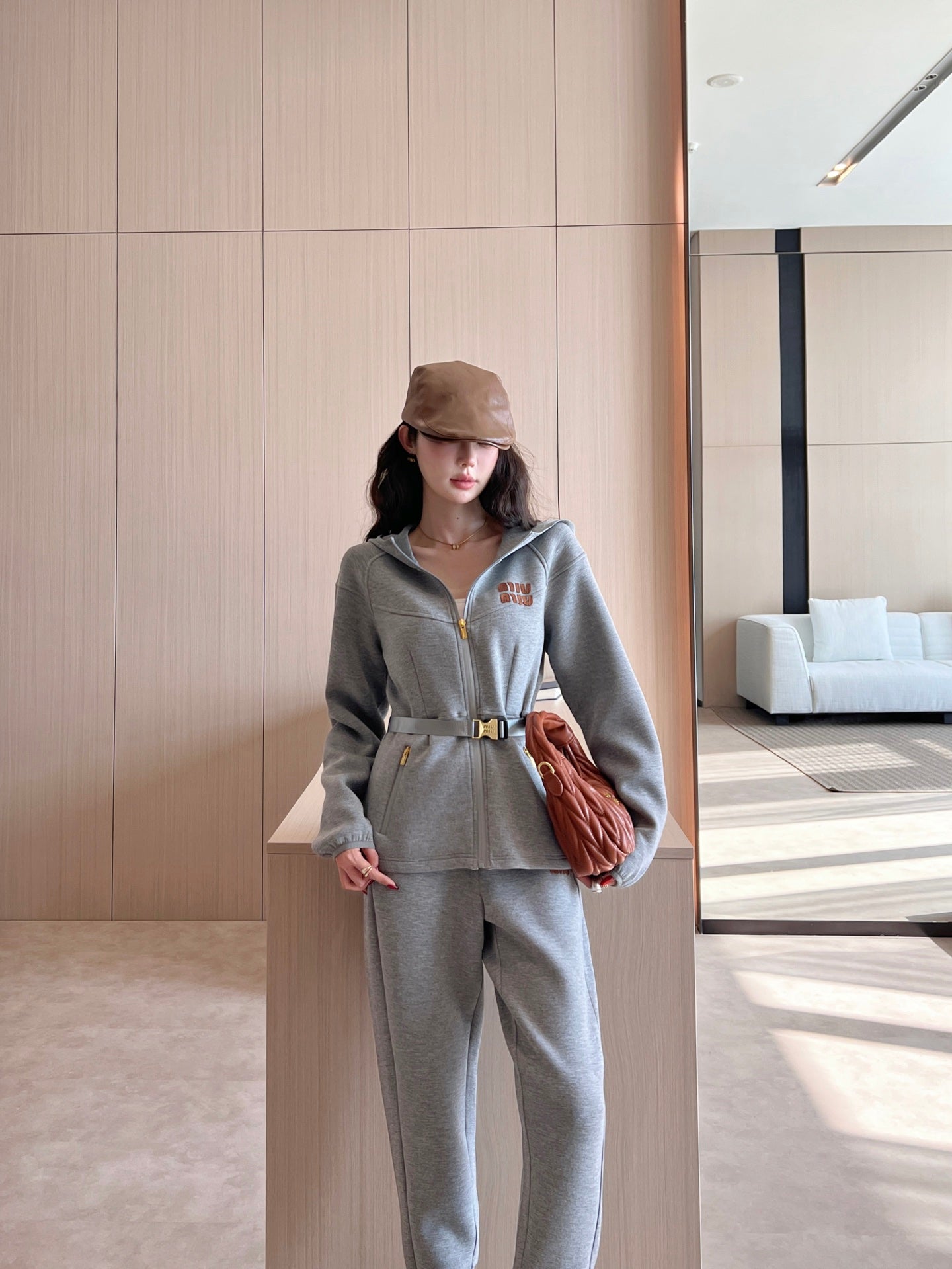MIU 25SS hooded tracksuit