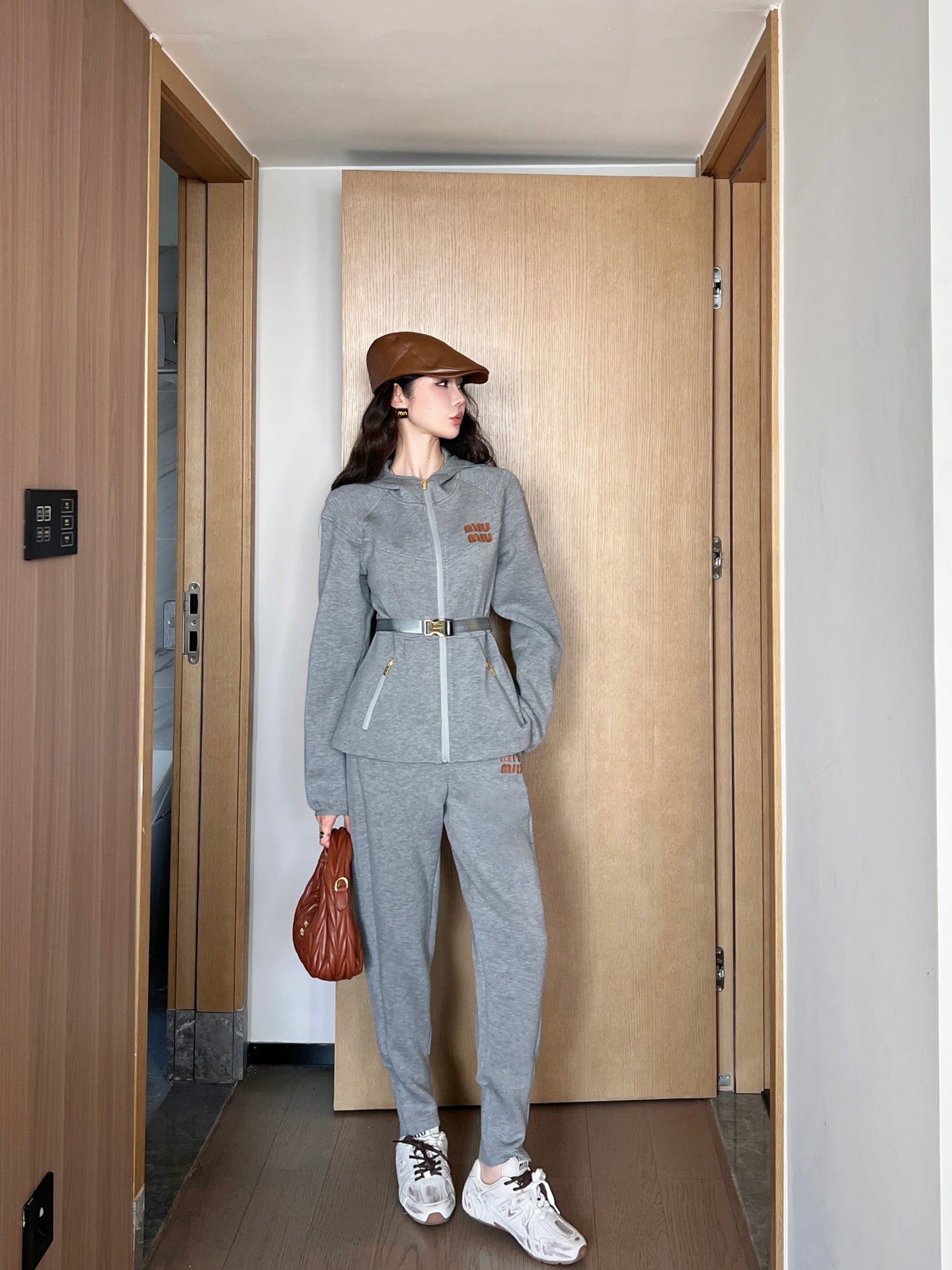 MIU 25SS hooded tracksuit