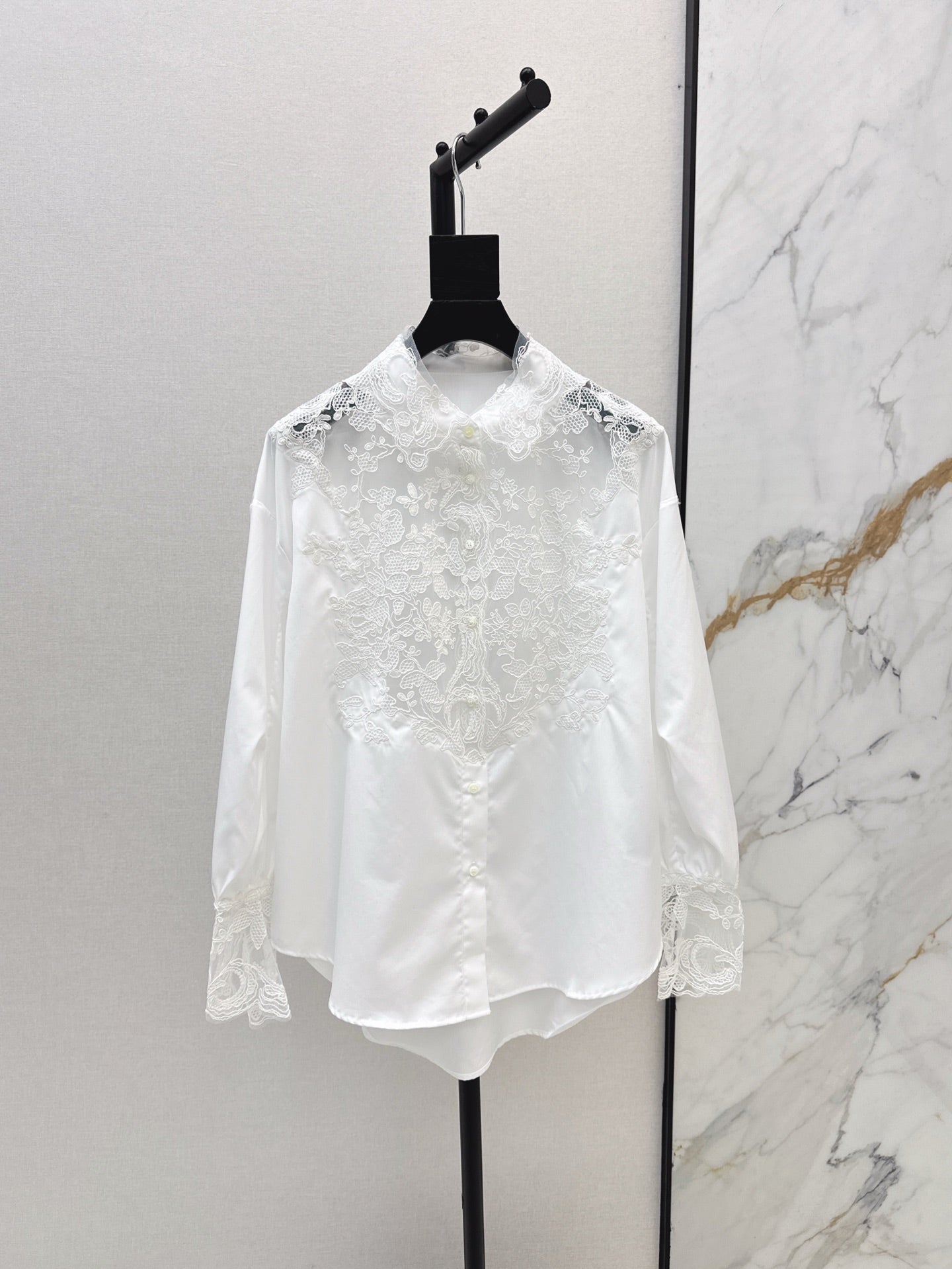 er 25ss lace buttons shirt