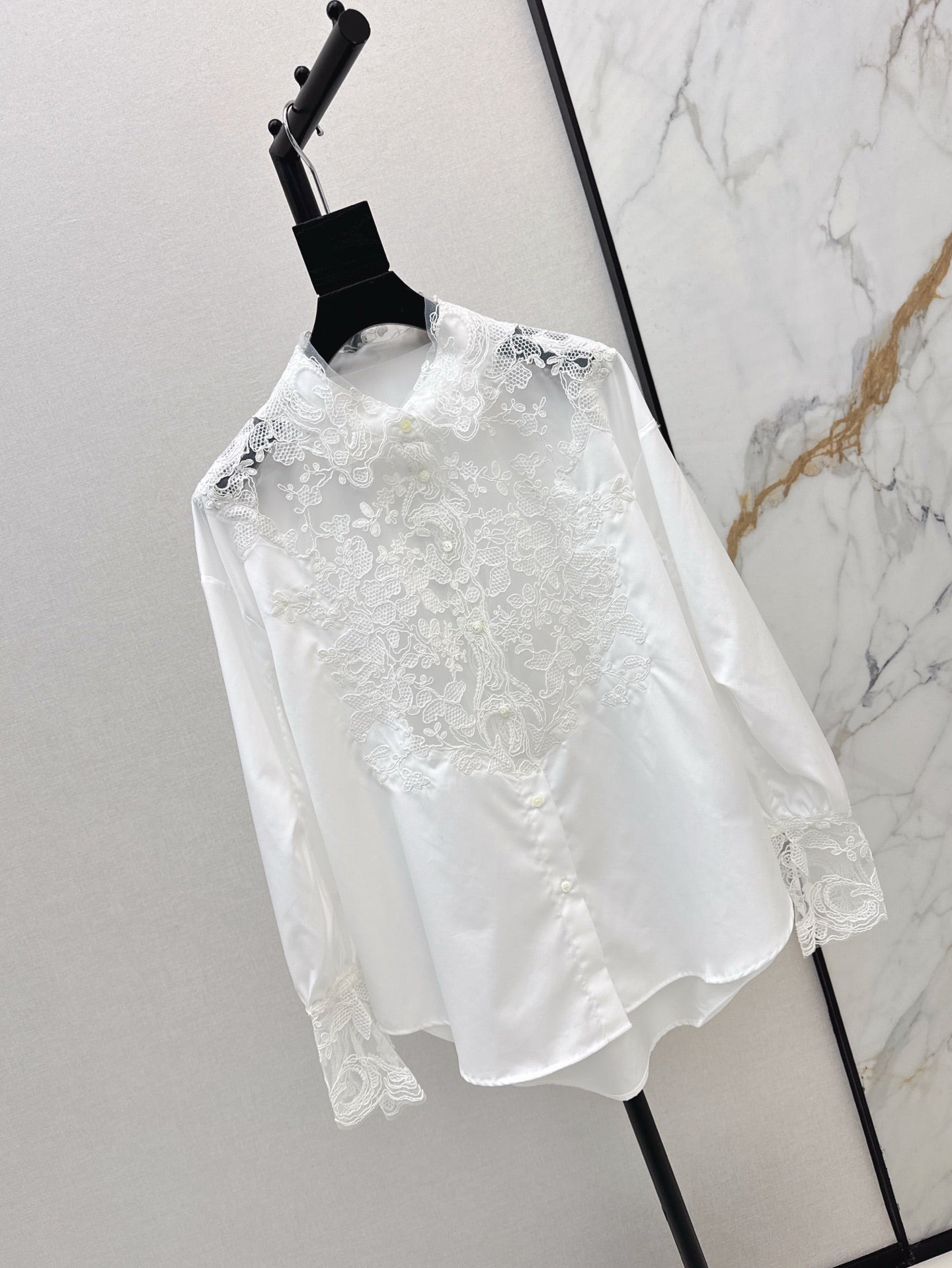er 25ss lace buttons shirt