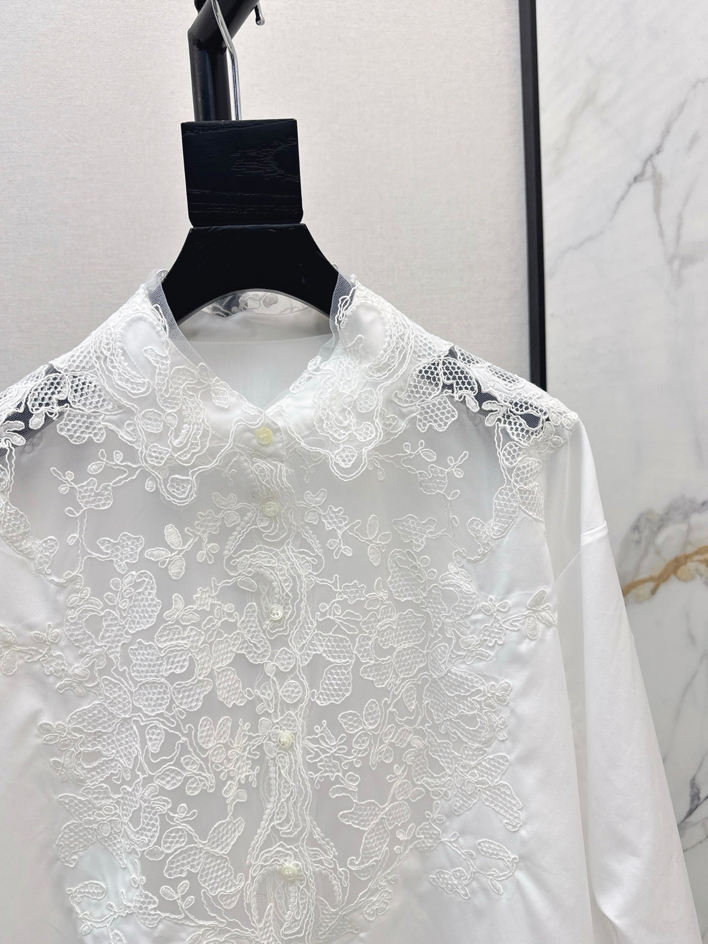 er 25ss lace buttons shirt