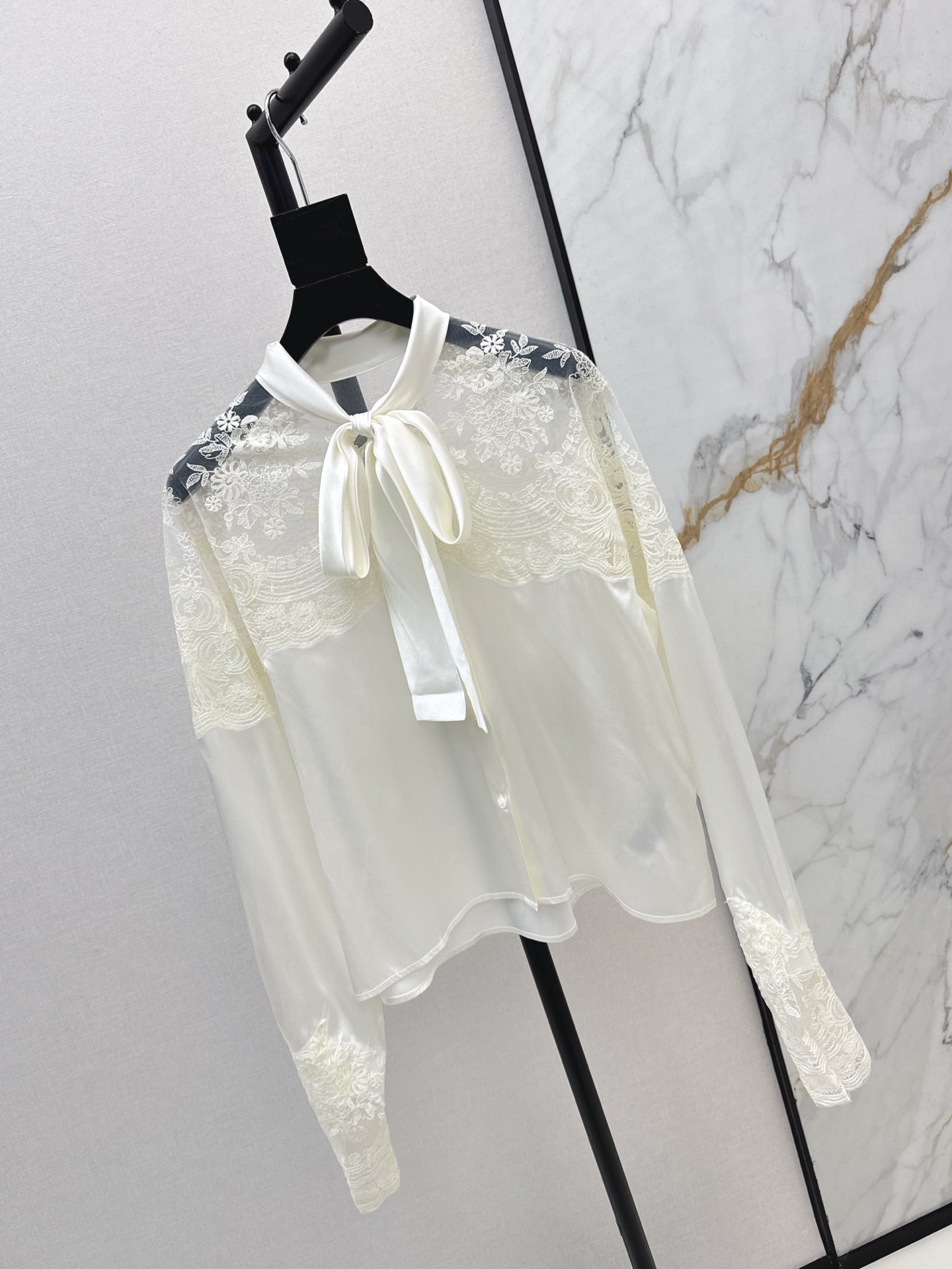 ER 25SS lace Silk shirt