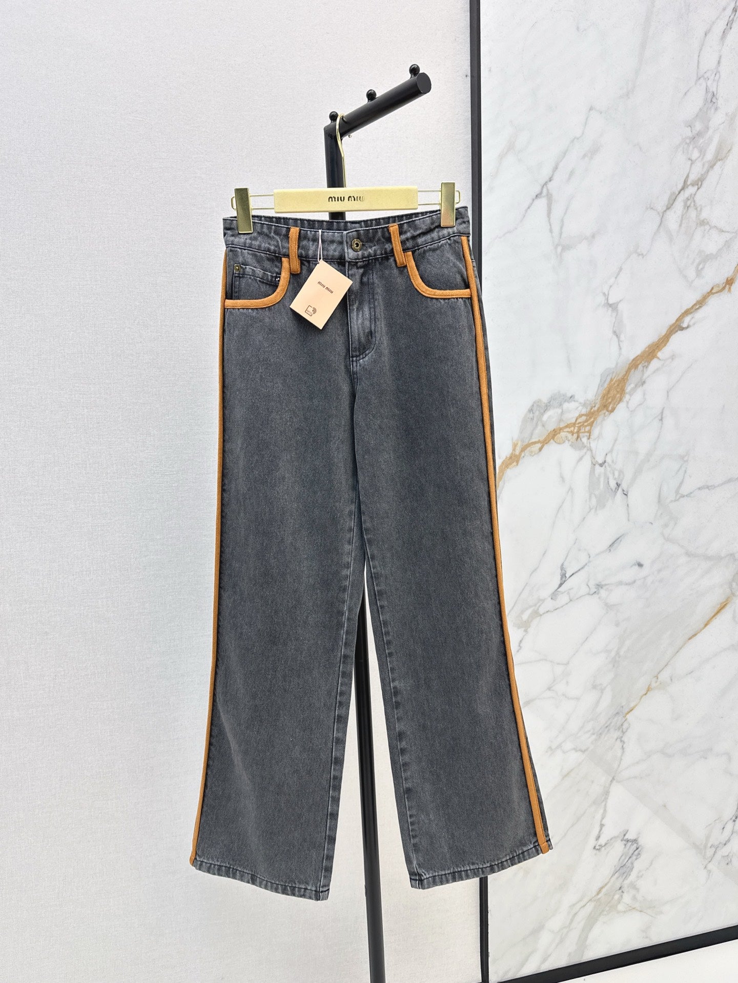 Miu 25ss embroidered jeans
