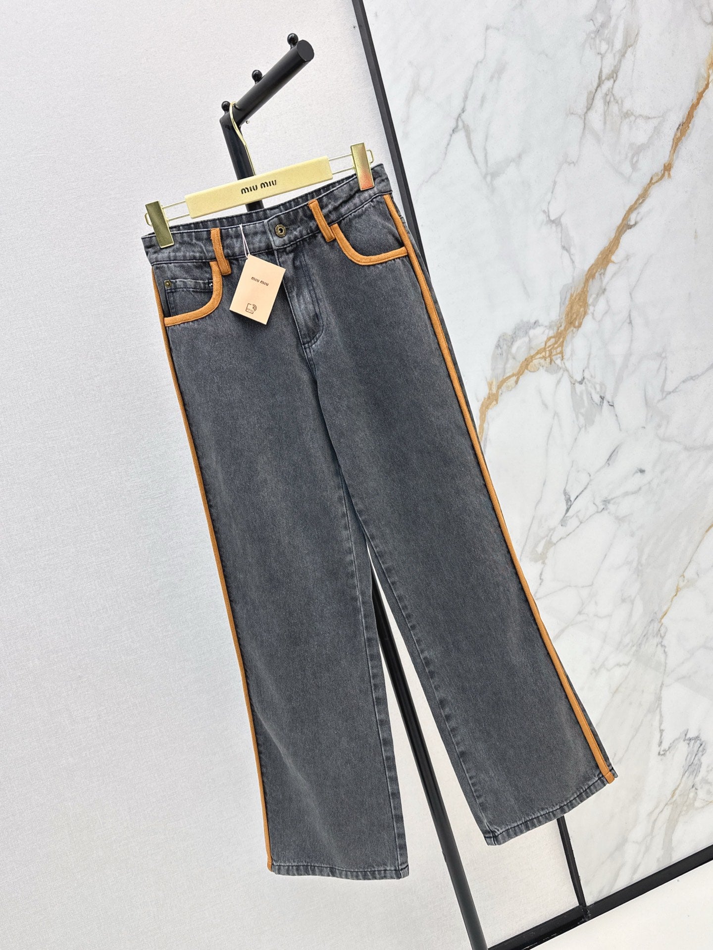 Miu 25ss embroidered jeans