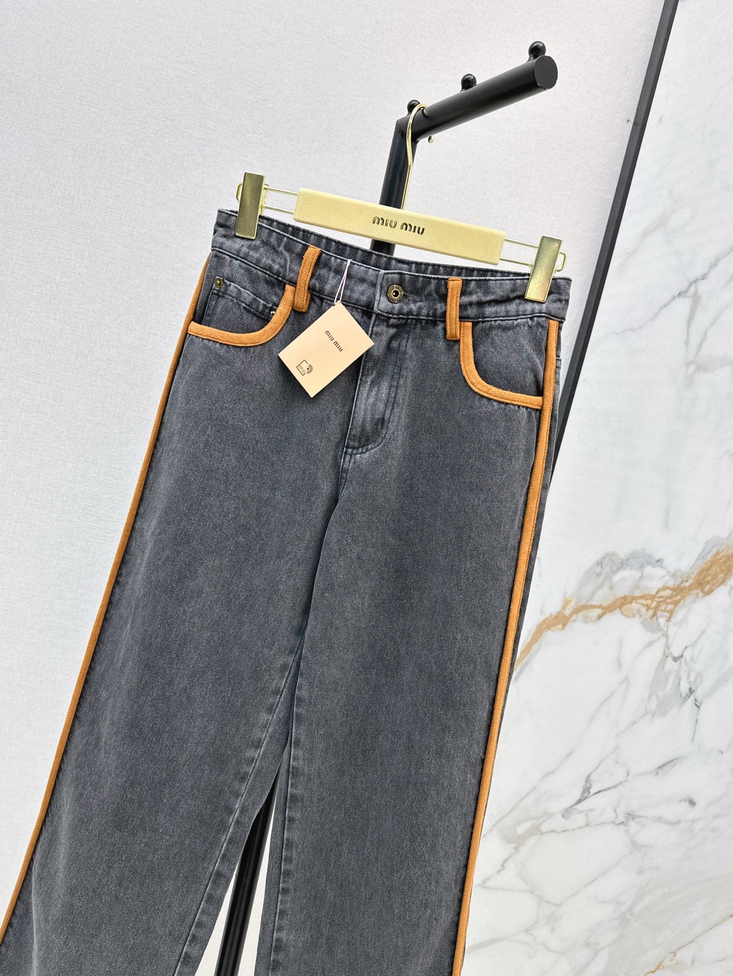 Miu 25ss embroidered jeans