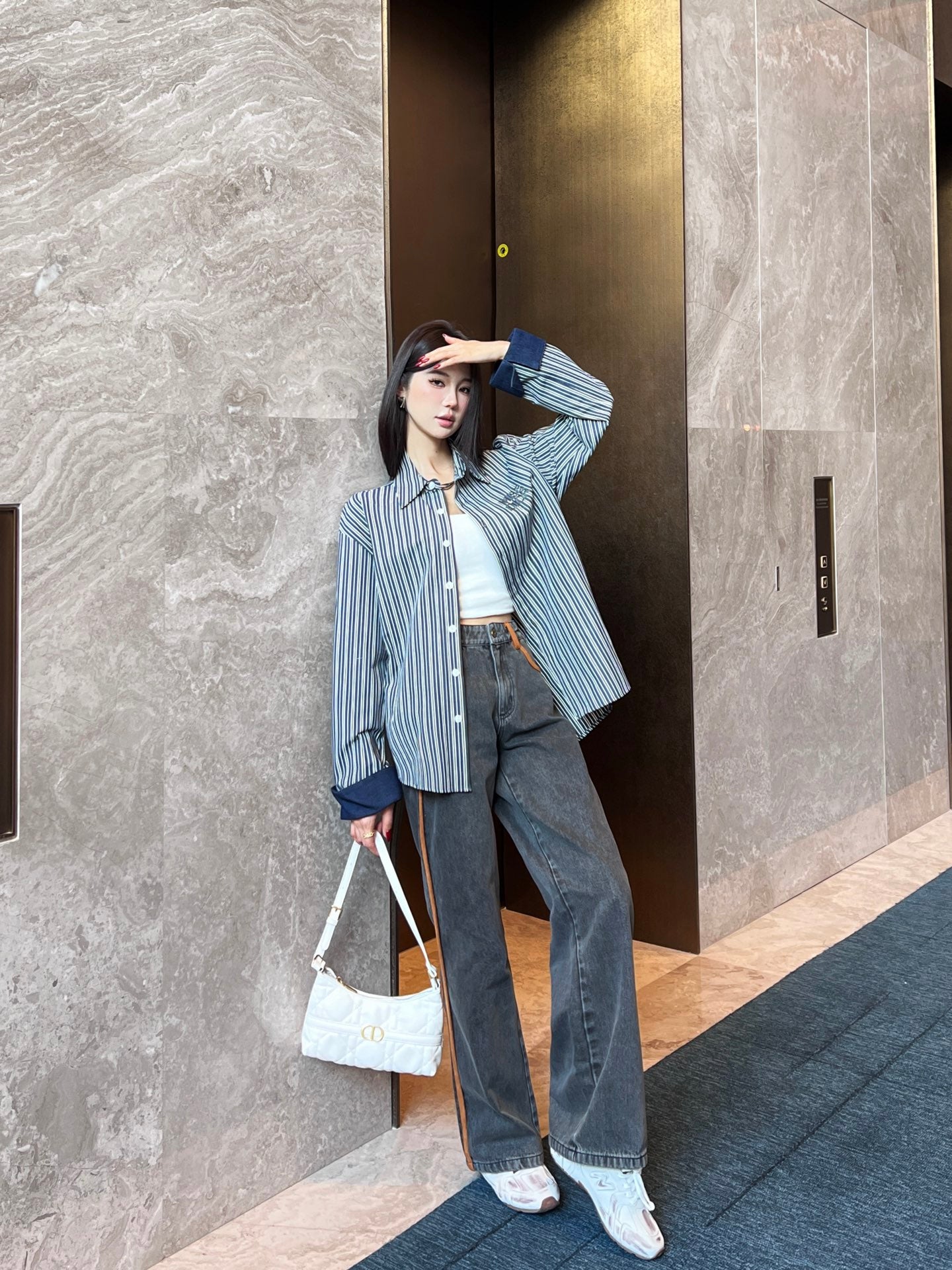 Miu 25ss embroidered jeans