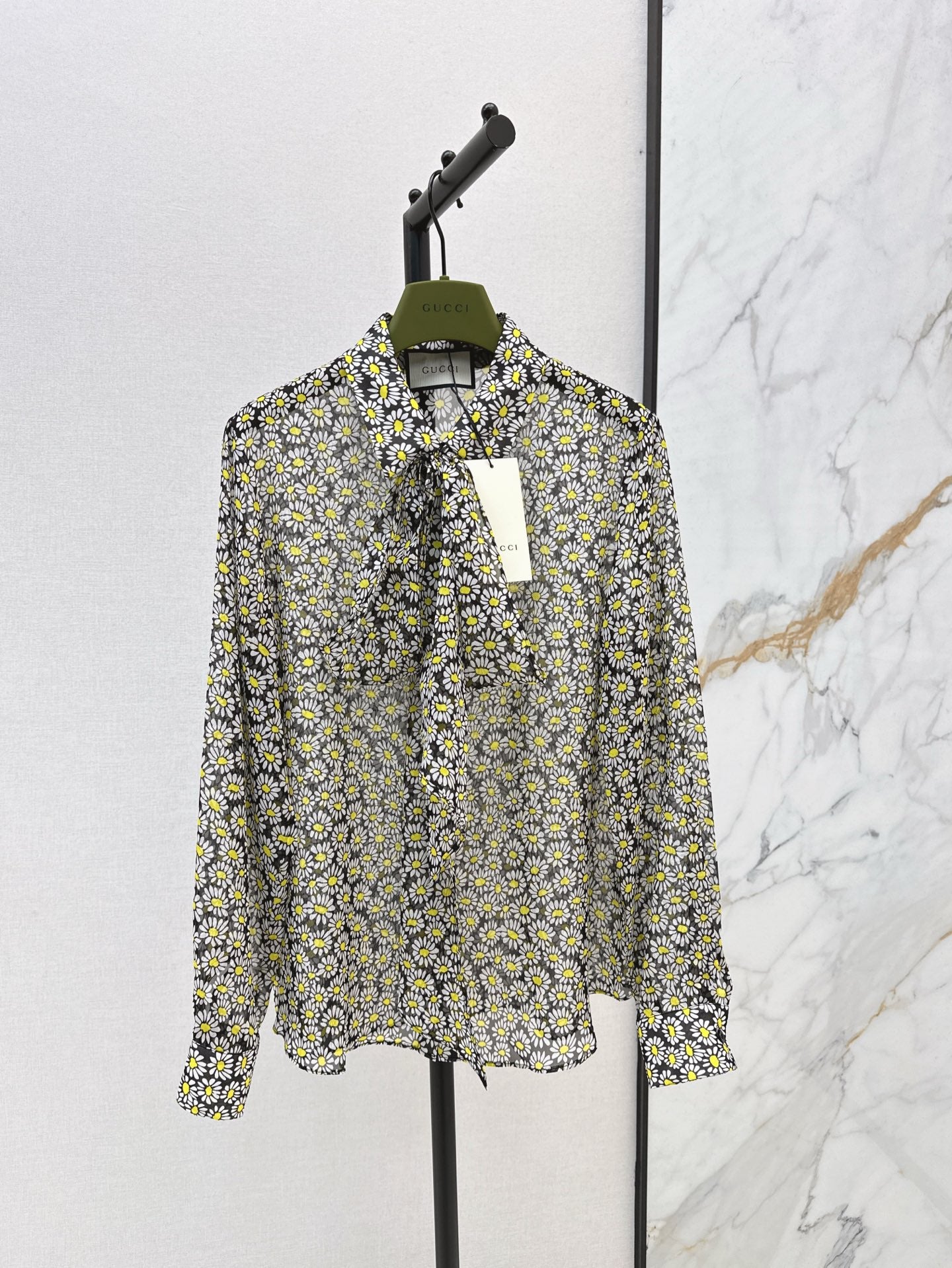 guc 25ss Silk printed shirt