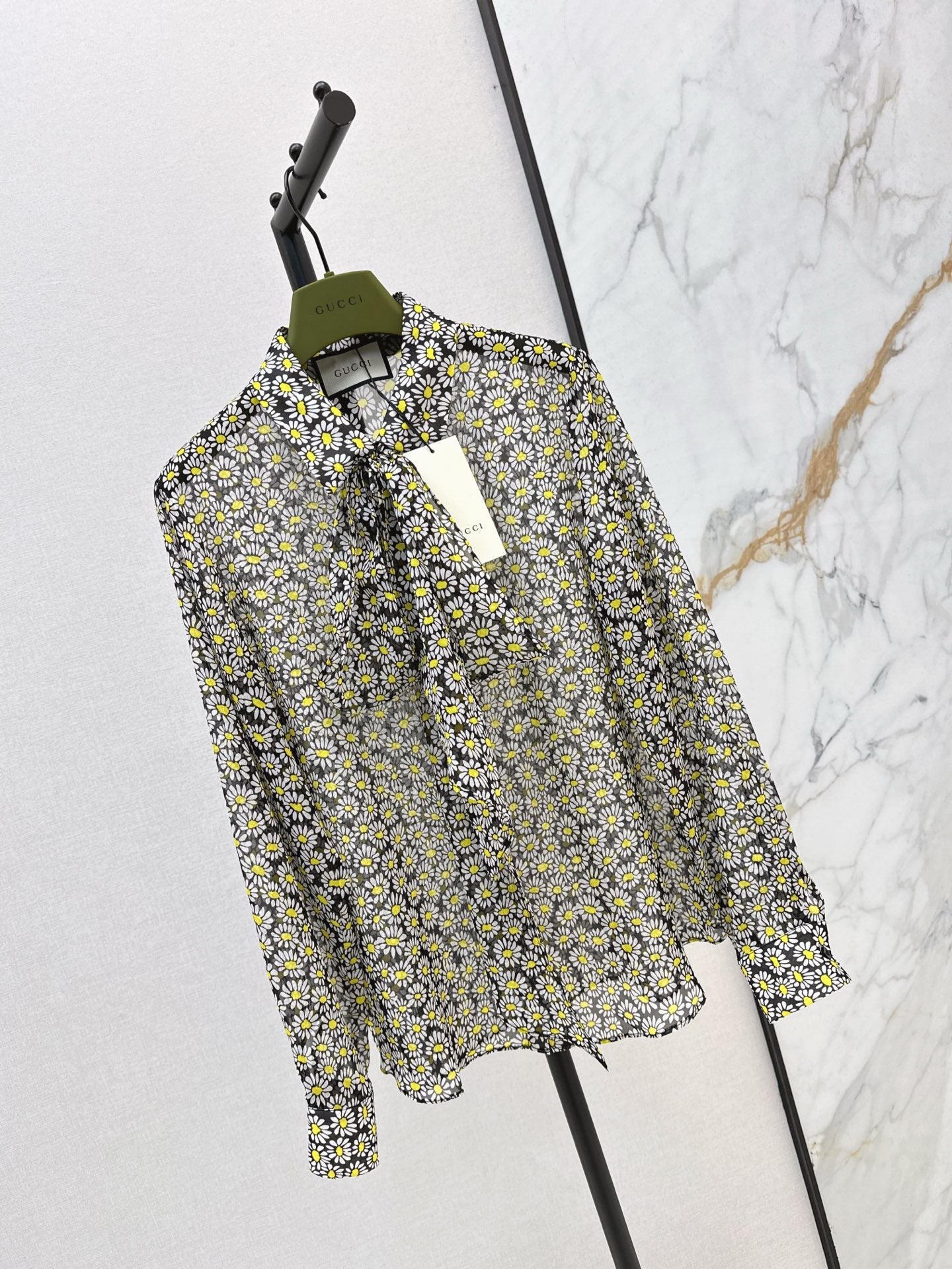 guc 25ss Silk printed shirt