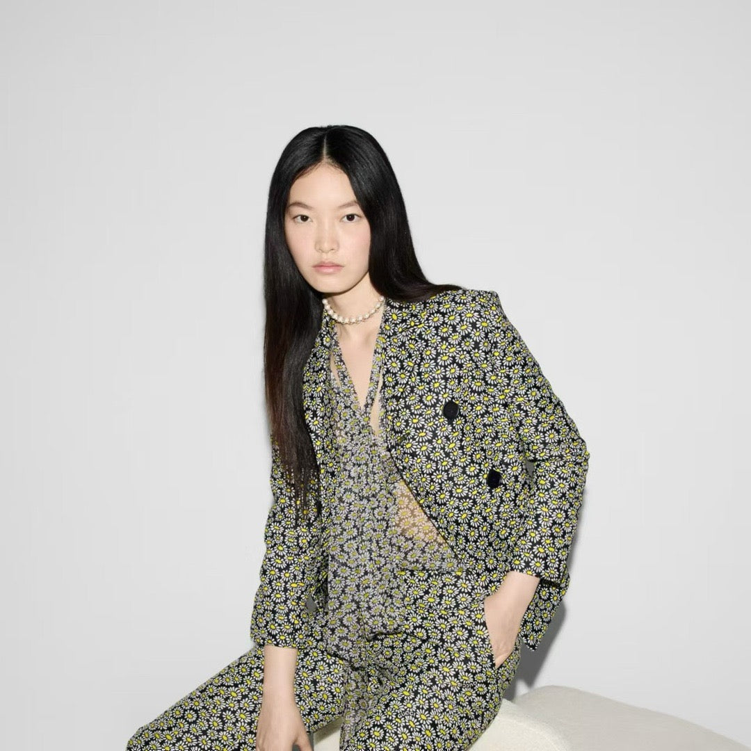 guc 25ss Silk printed shirt