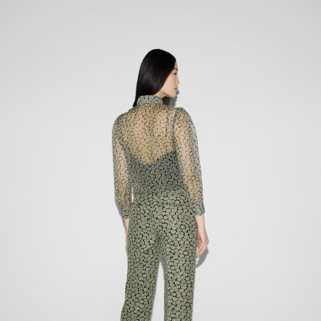 guc 25ss Silk printed shirt