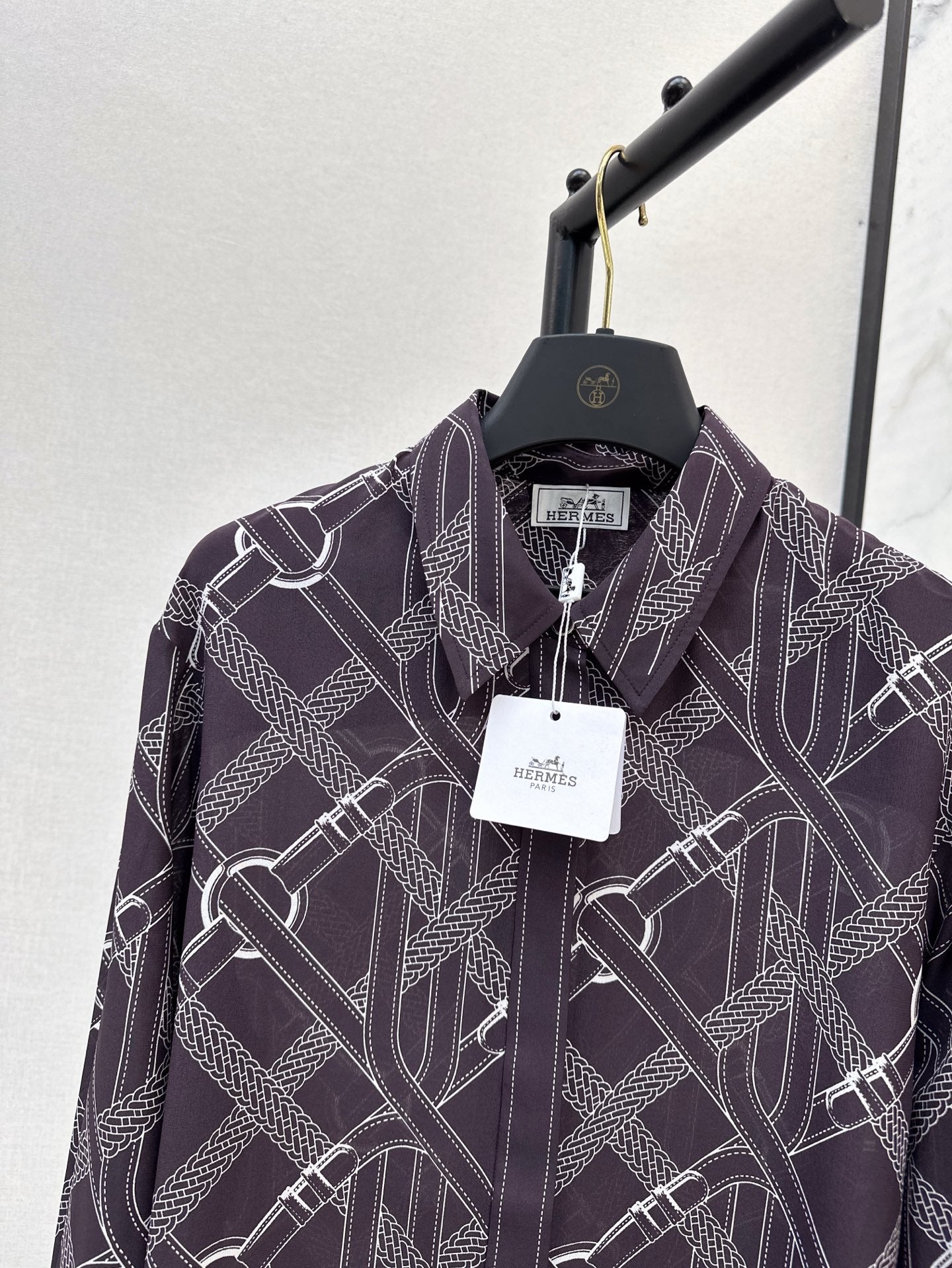 Herm 25ss Silk printed shirt