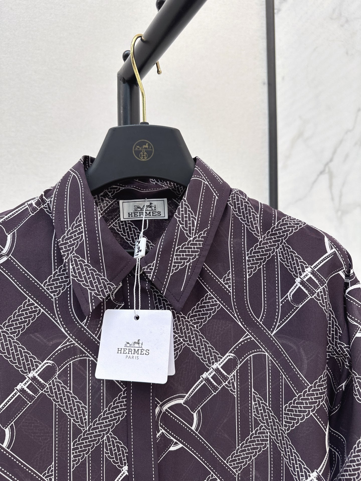 Herm 25ss Silk printed shirt