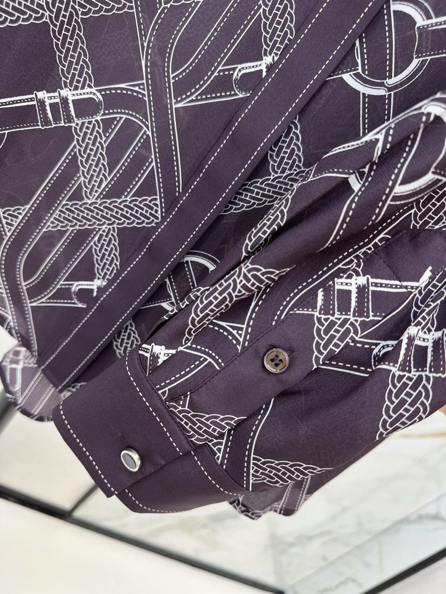 Herm 25ss Silk printed shirt
