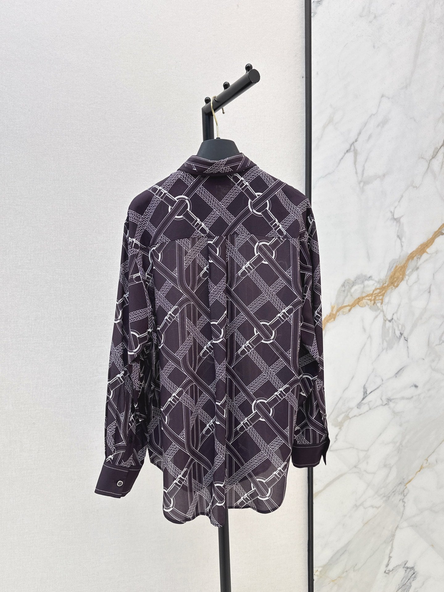 Herm 25ss Silk printed shirt