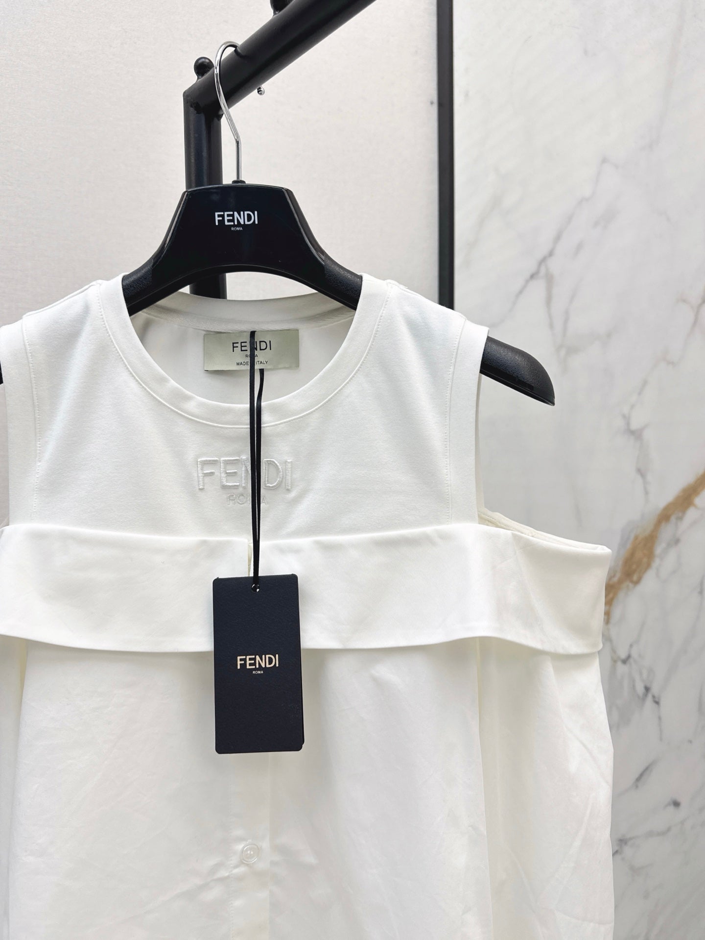 Fend 25ss paneled sleeve shirt