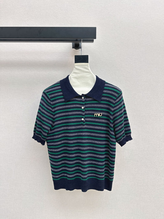 M 25ss knitted wool polo