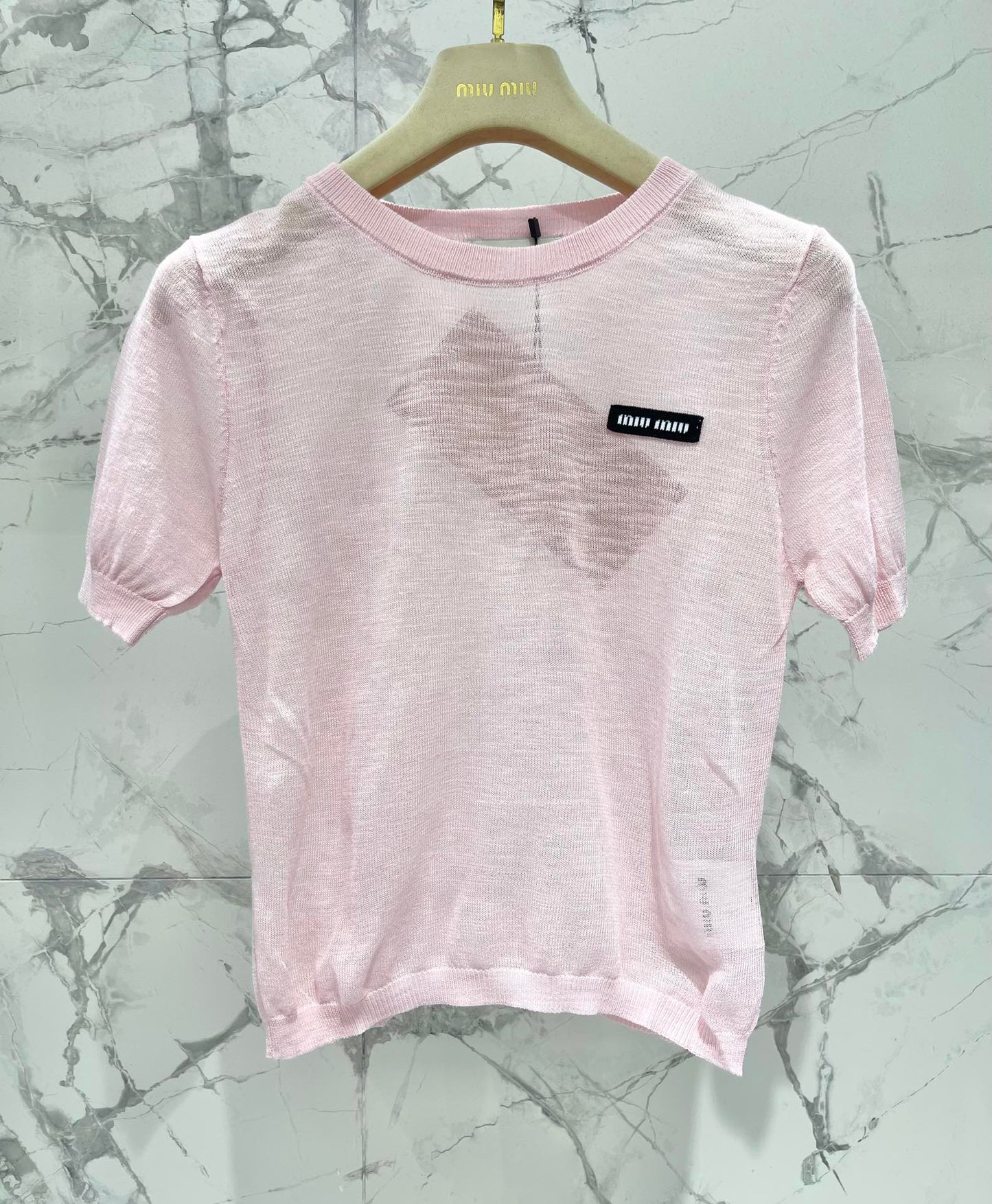 MIU 25SS KNITTED T-SHIRT