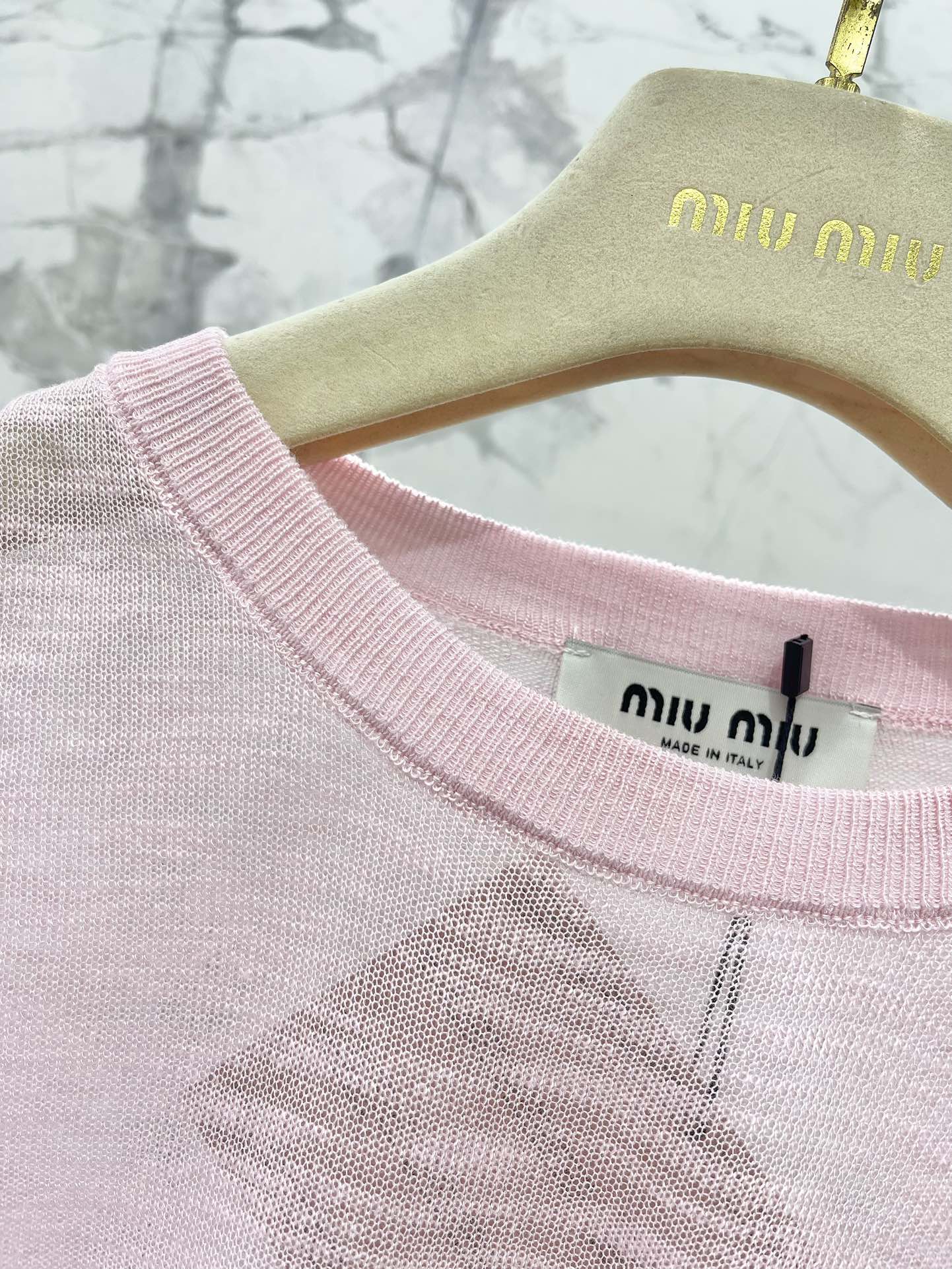 MIU 25SS KNITTED T-SHIRT