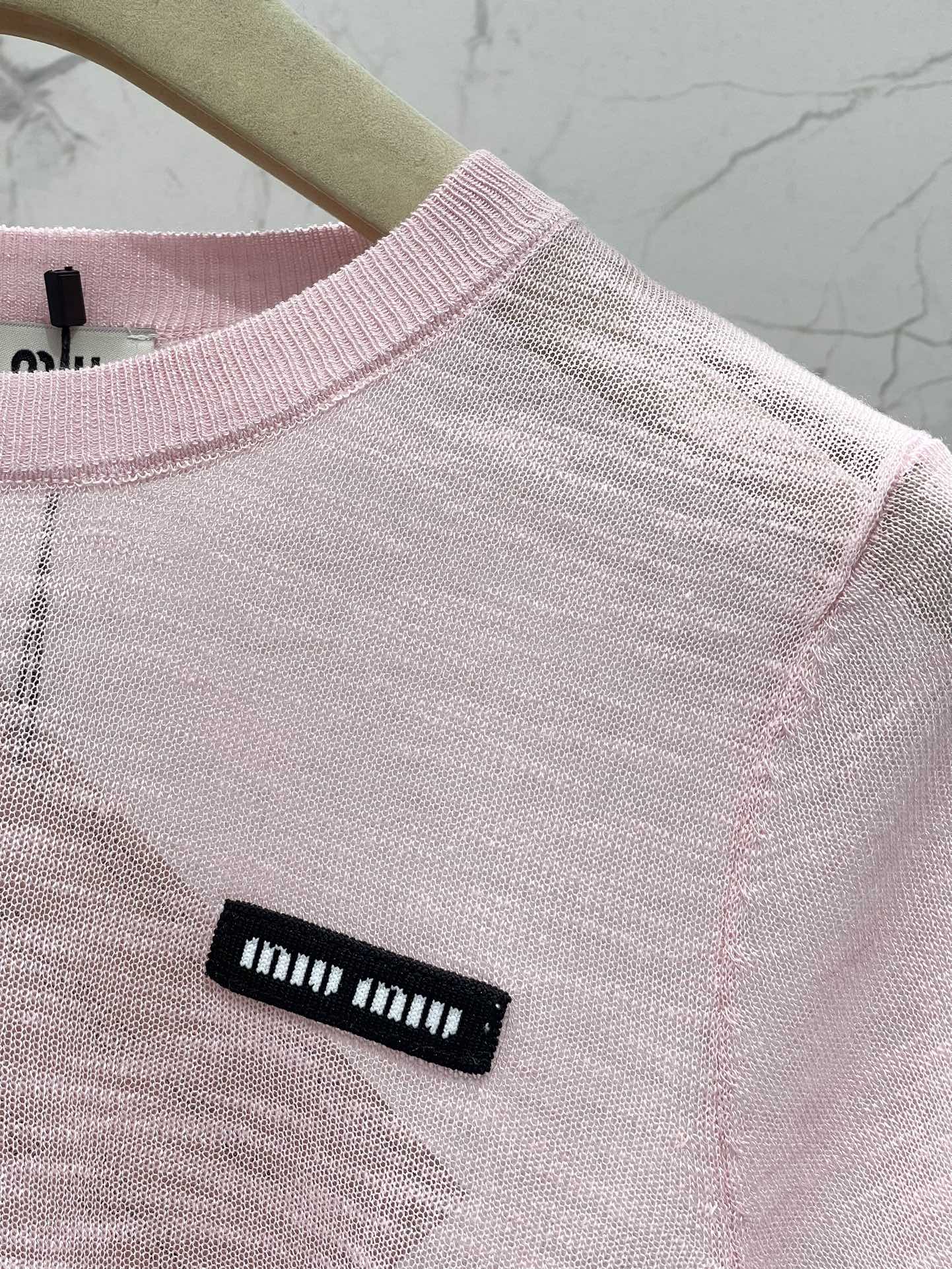 MIU 25SS KNITTED T-SHIRT