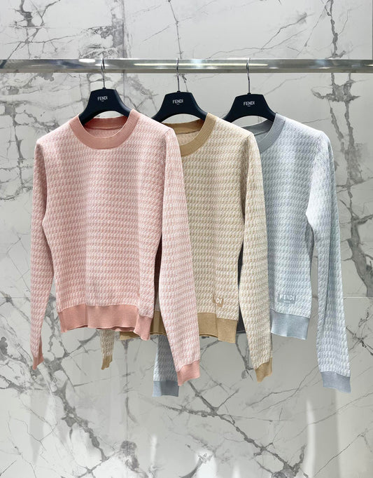 Fe 25ss jacquard knitted sweater