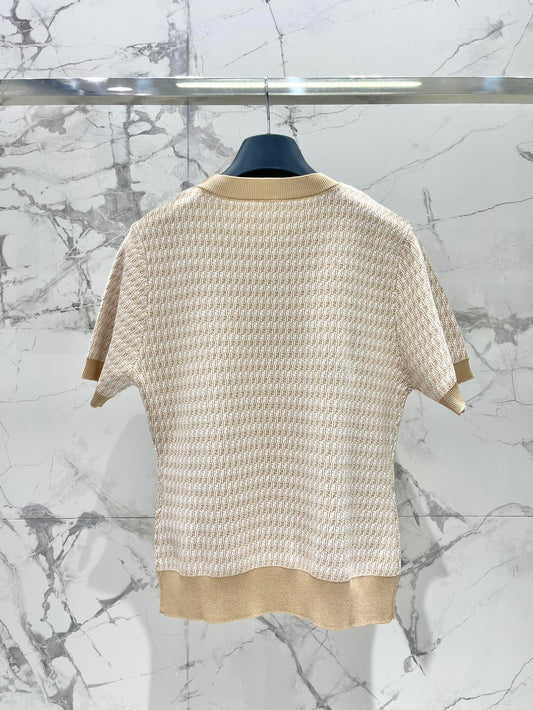 Fe 25ss jacquard knitted t-shirt