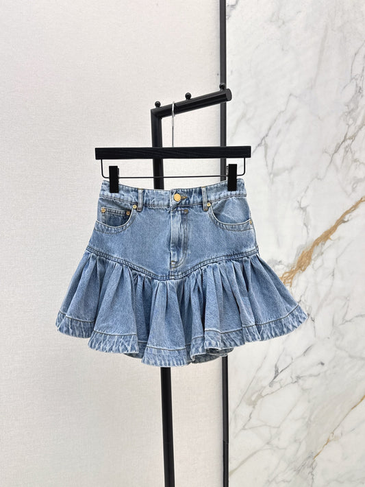 ZIM 25SS DENIM RUFFLE SKIRT