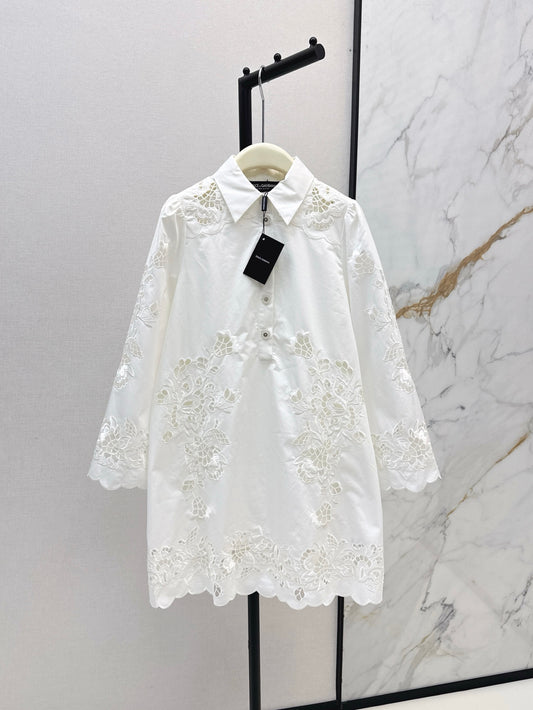 Do 25ss hollow shirt dress