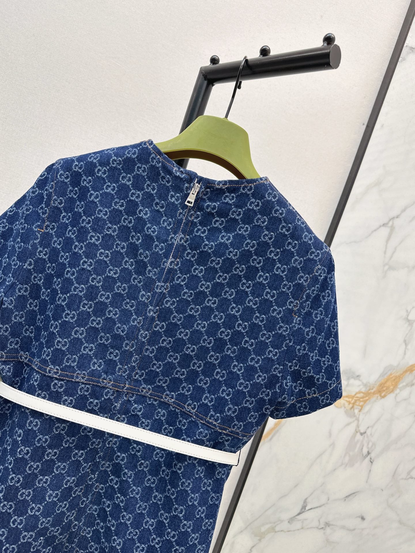 Guc 25ss denim jacquard dress