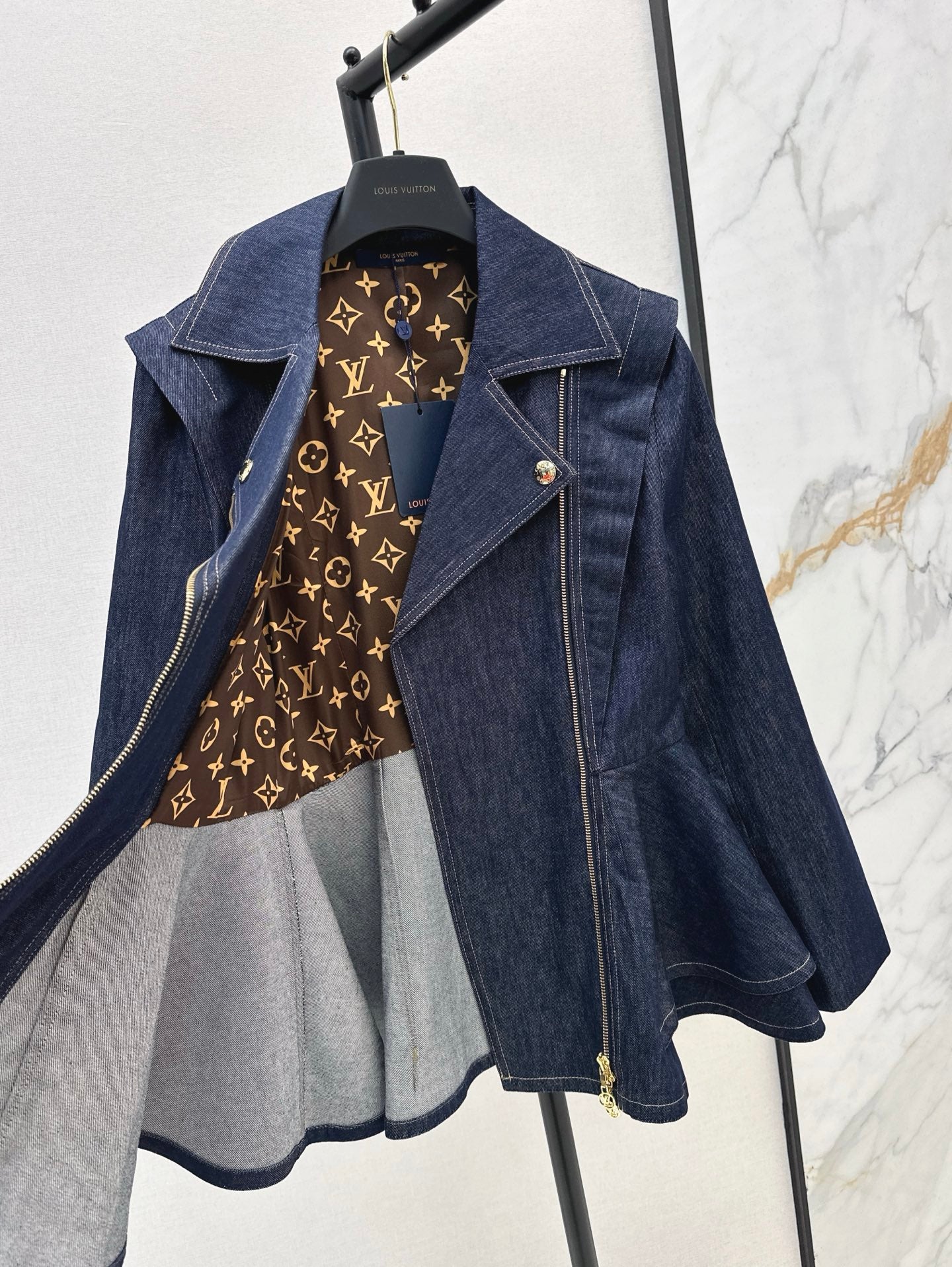 Louis 25ss denim ruffle jacket