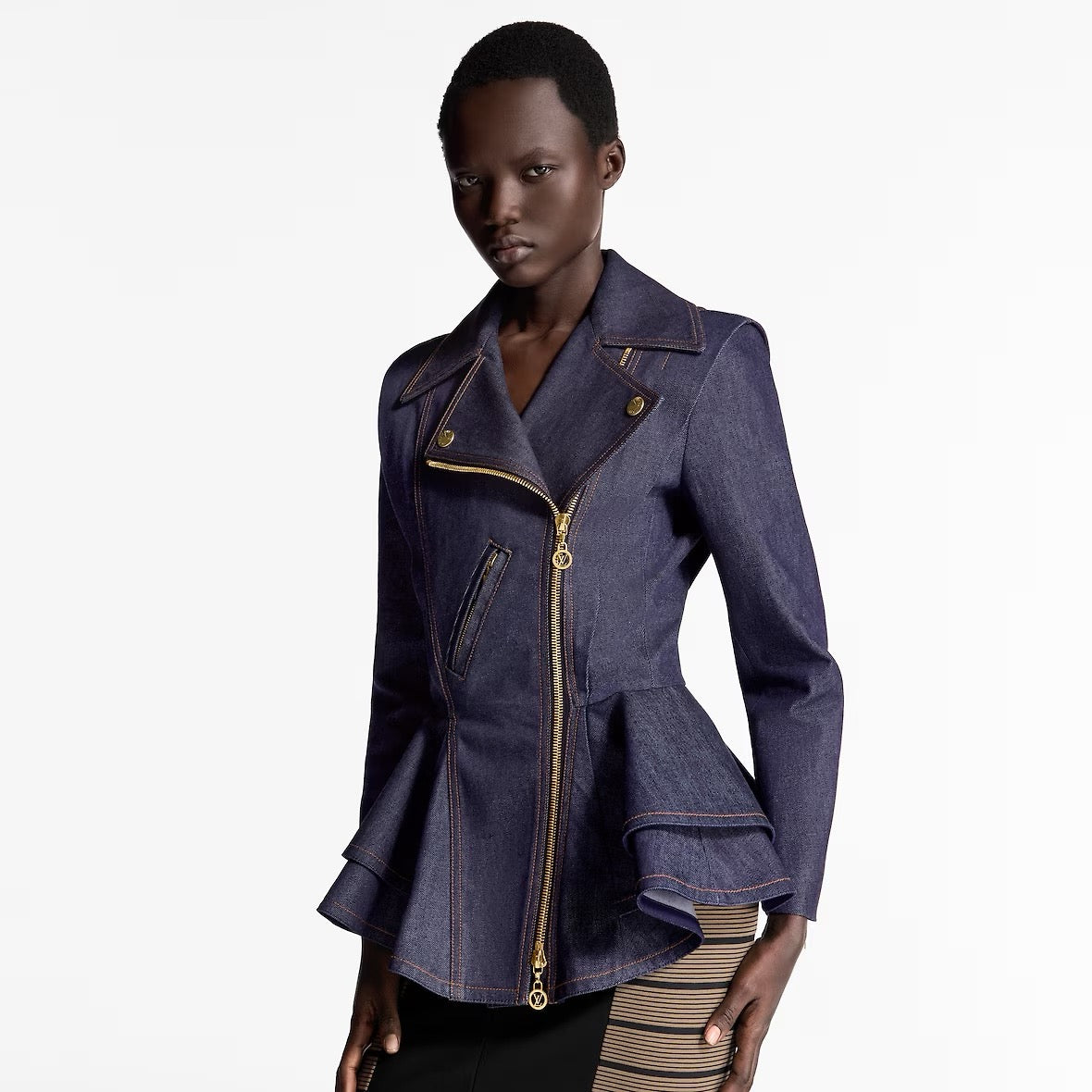 Louis 25ss denim ruffle jacket
