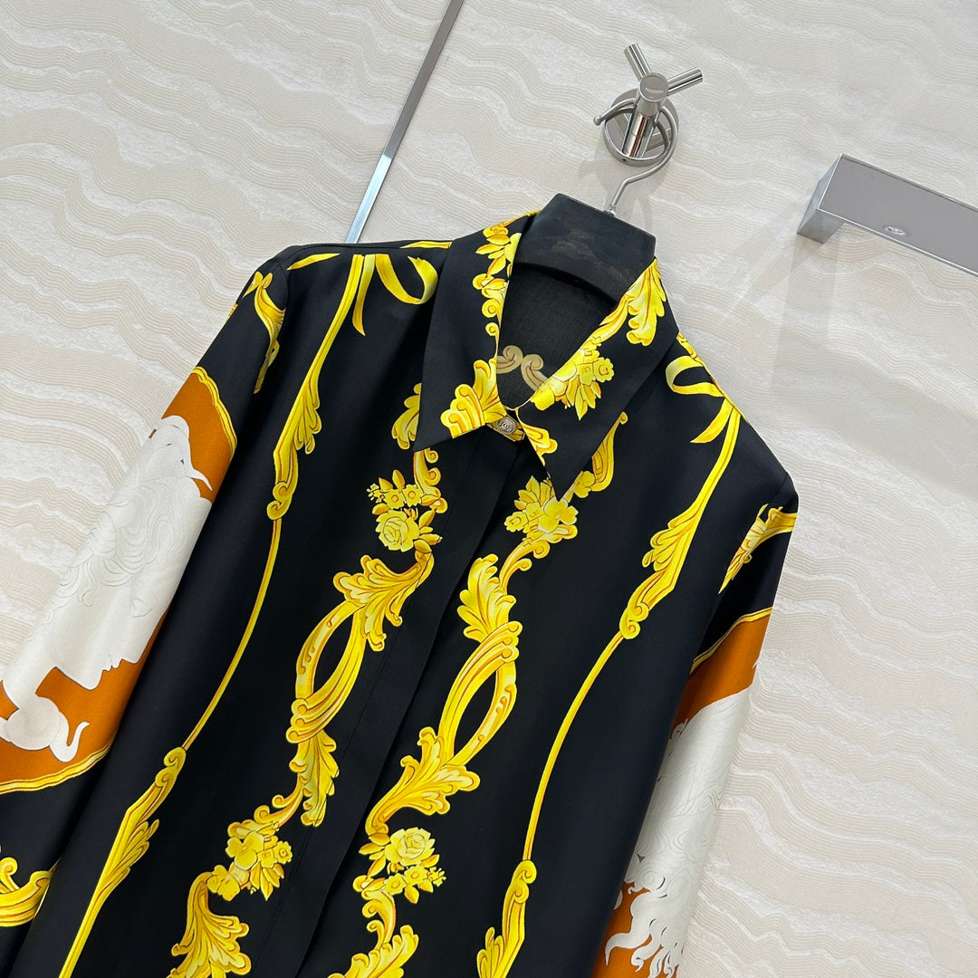 Venu 25ss printed silk shirt