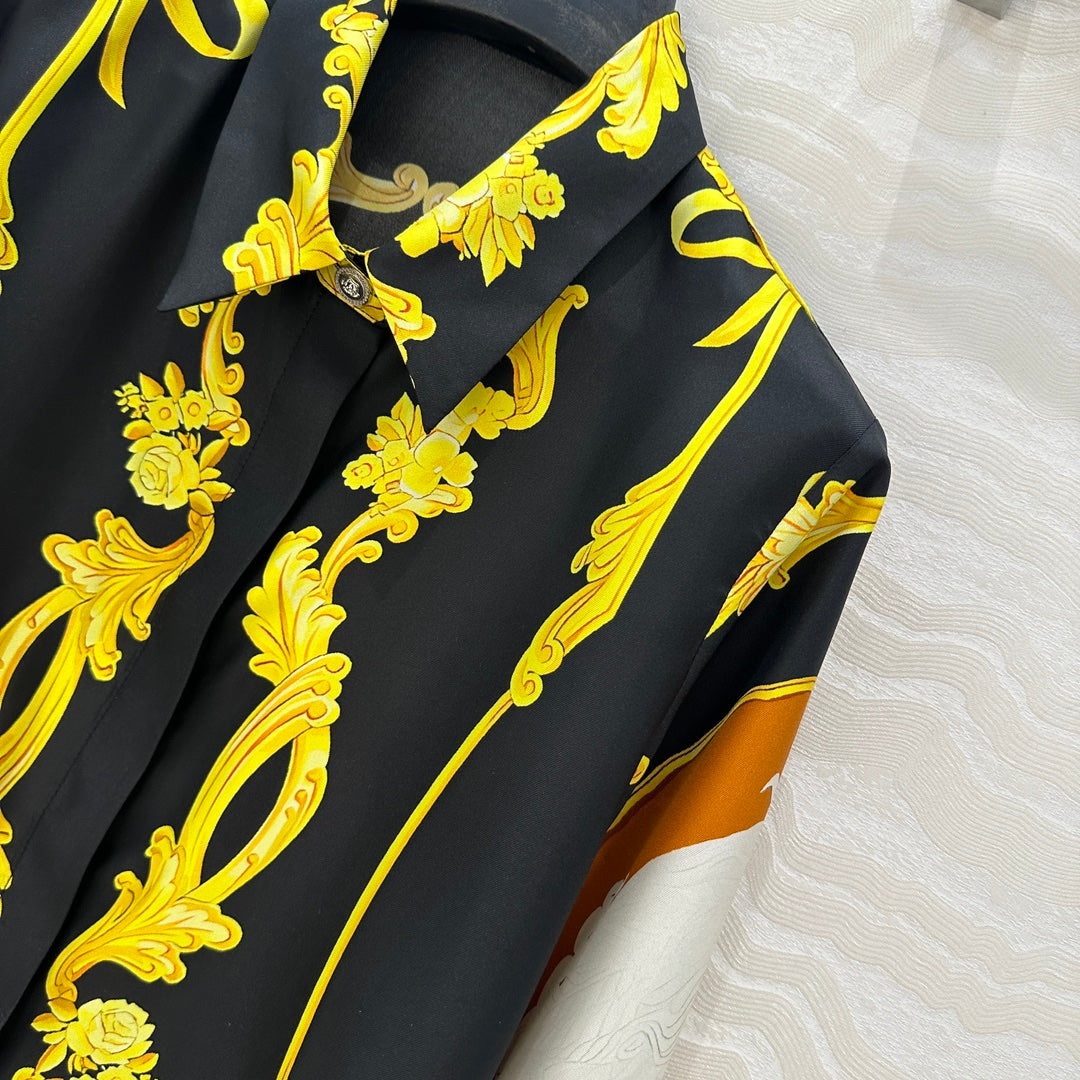 Venu 25ss printed silk shirt