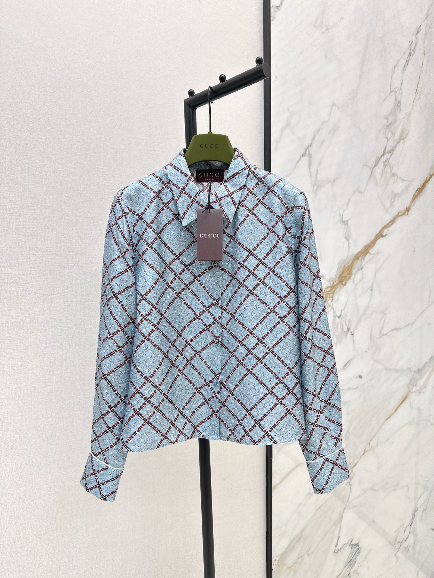 G 25ss Silk jacquard shirt