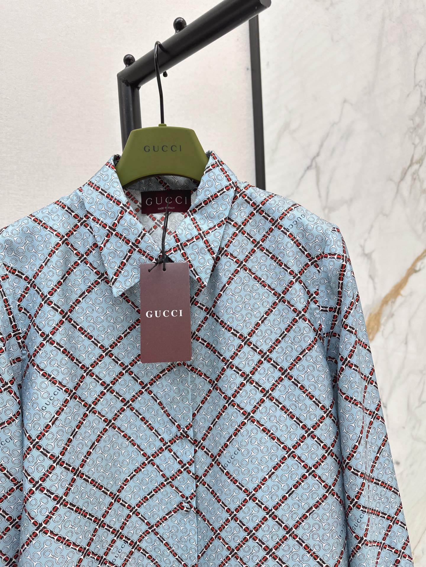 G 25ss Silk jacquard shirt