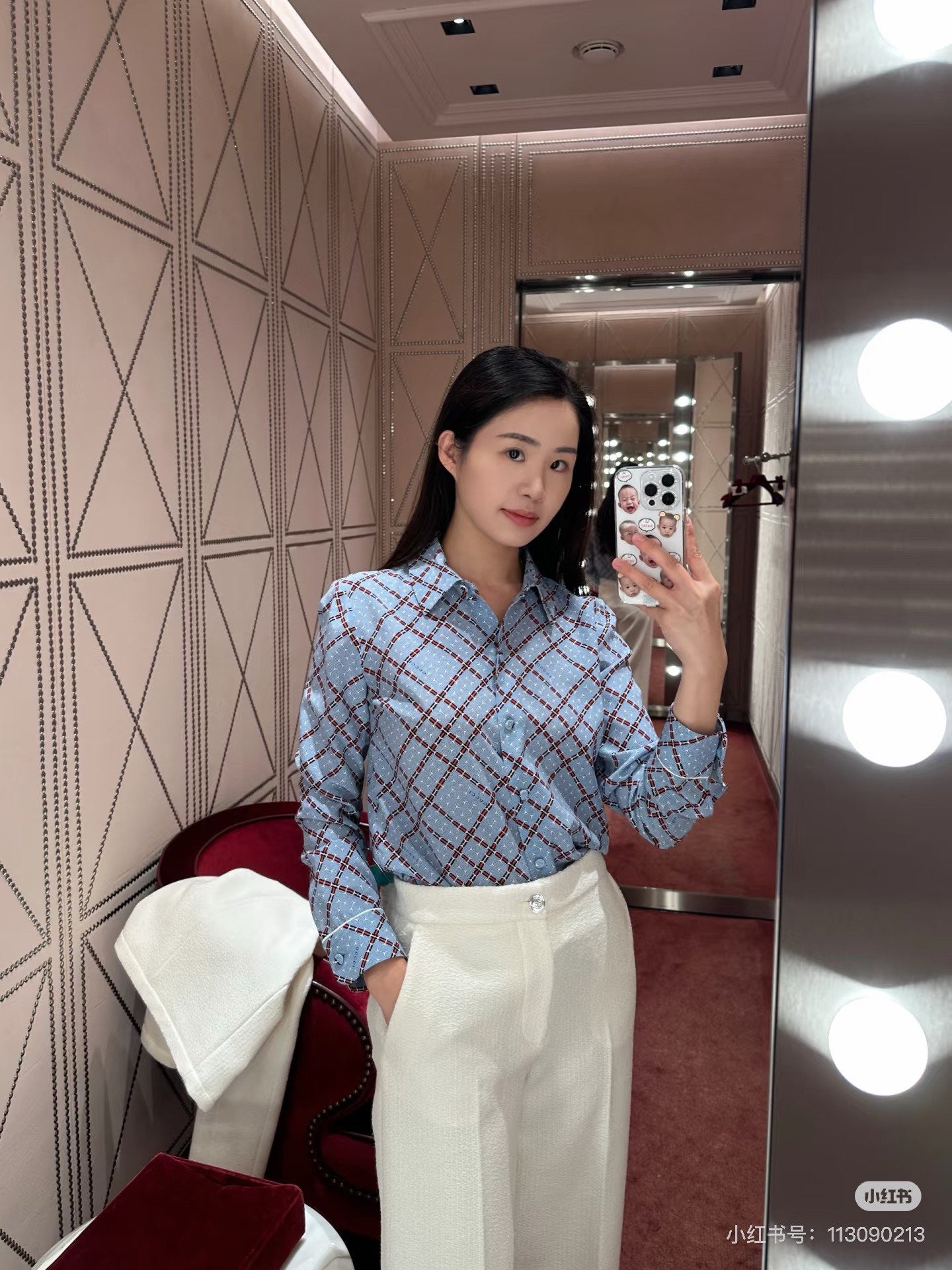 G 25ss Silk jacquard shirt