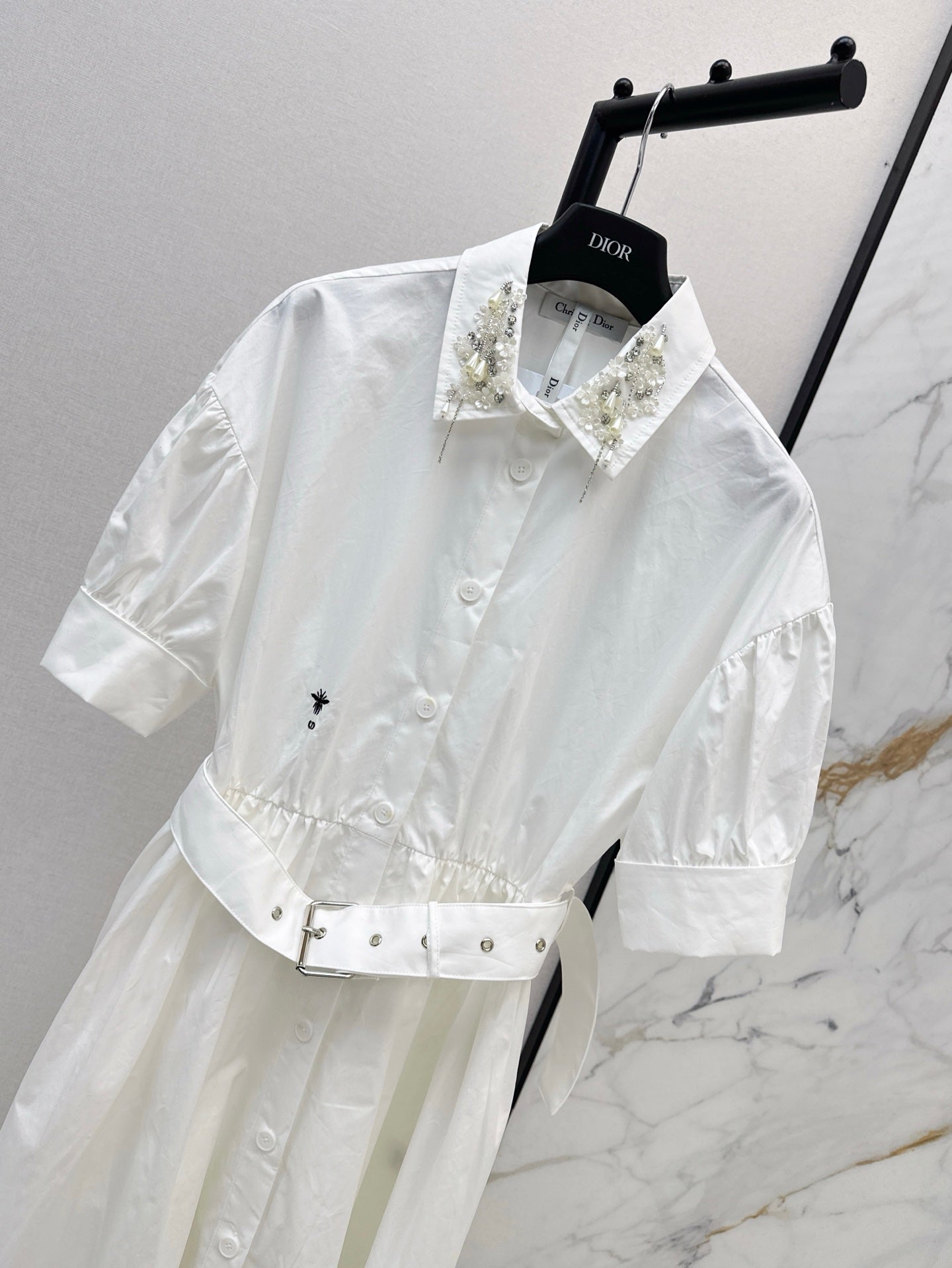 D 25ss beaded shirt dress